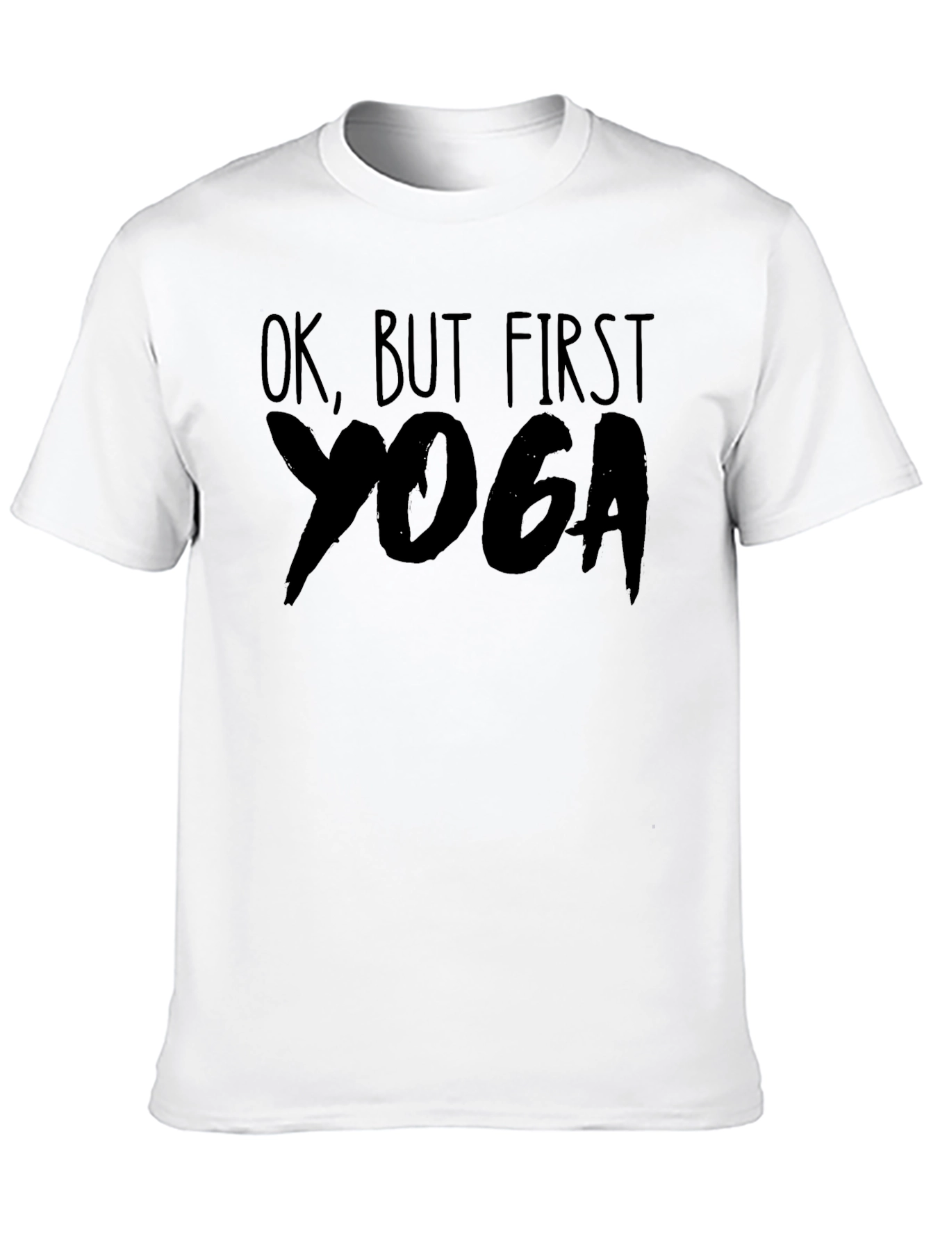 Black Ok, But First Yoga T-Shirt view 10