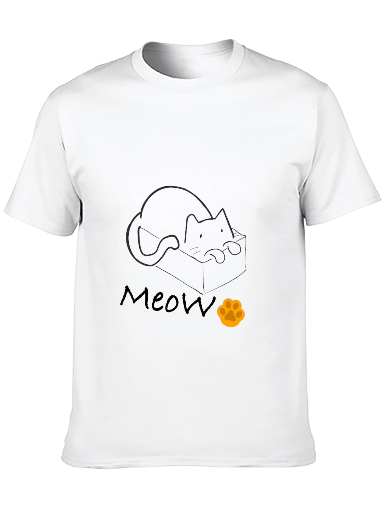 Black Black Cat in Box Graphic Tee - "Meow" view 10