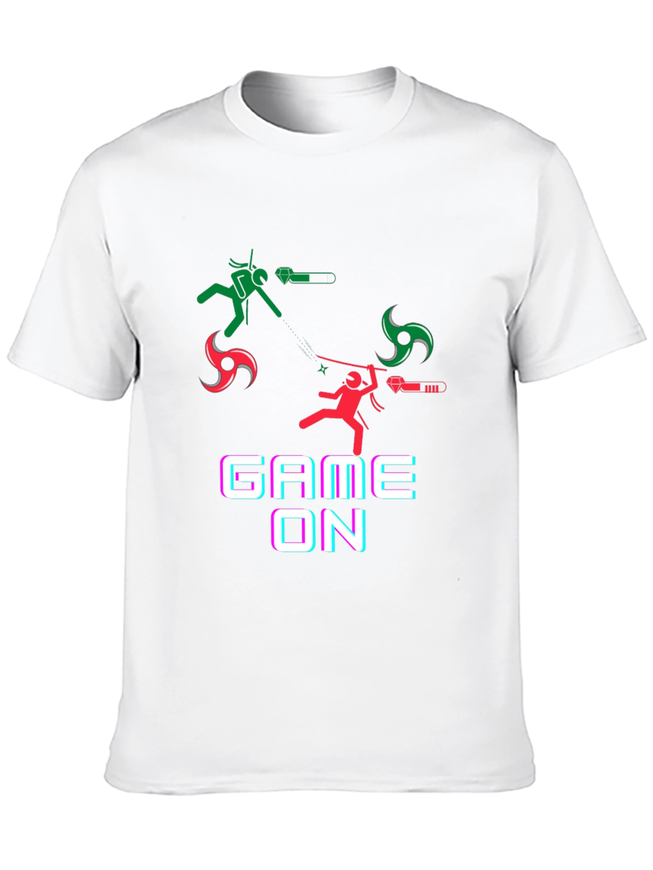 Black Game On Black T-Shirt - Ninja Stick Figure Design view 10
