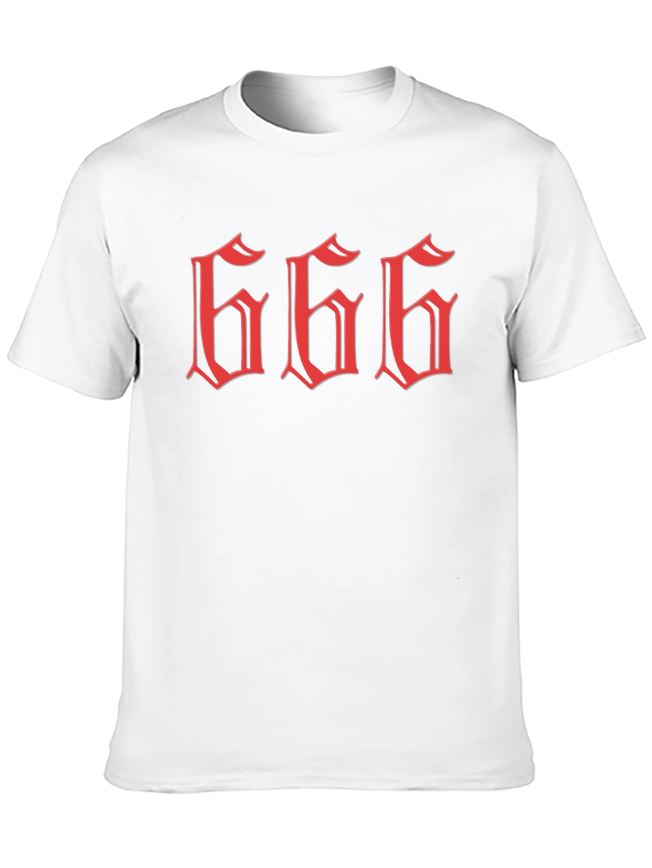 Black Men's Graphic Tee - Red "666" Design view 10