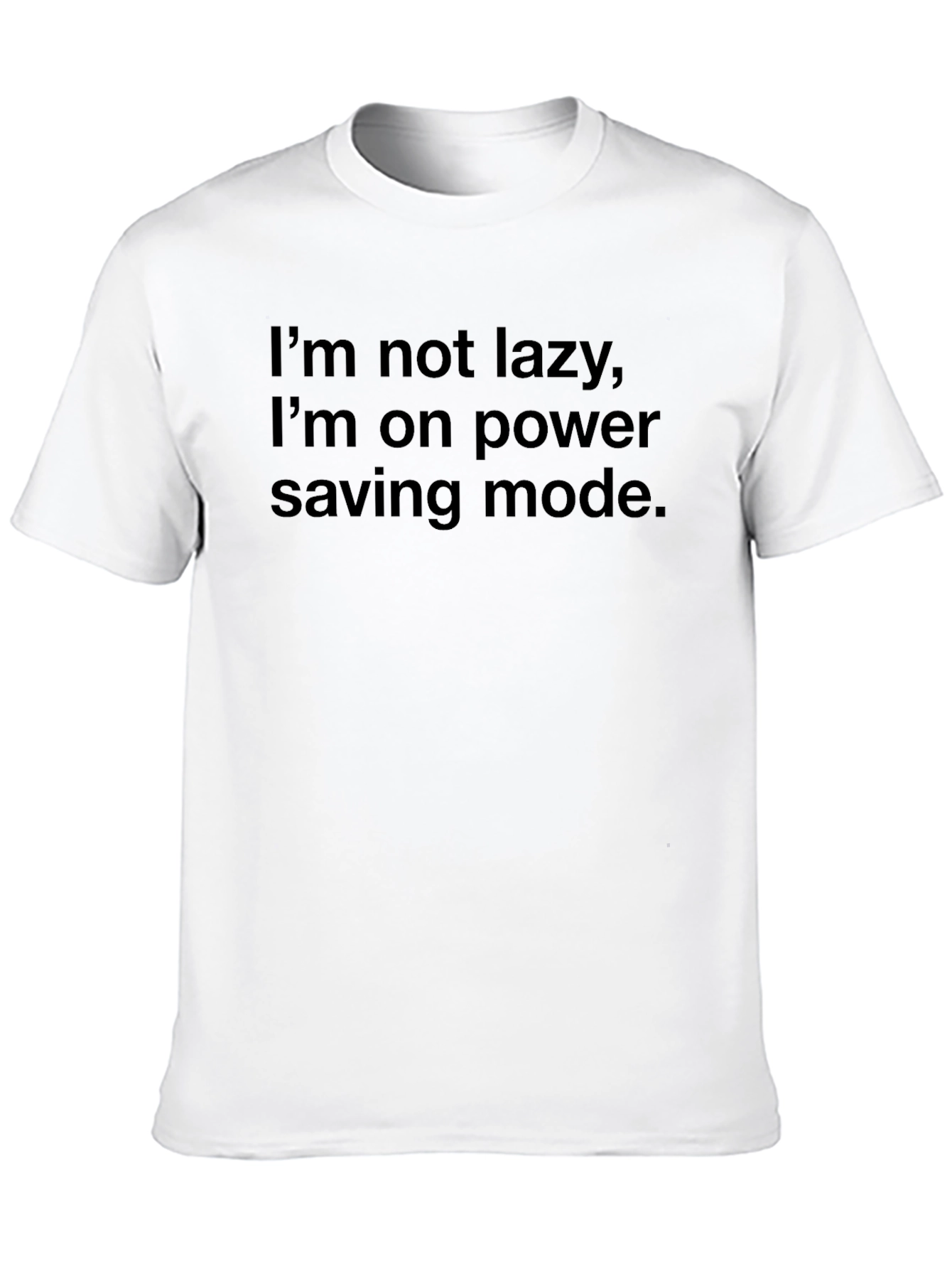 Black Funny Power Saving Mode Black T-Shirt view 10