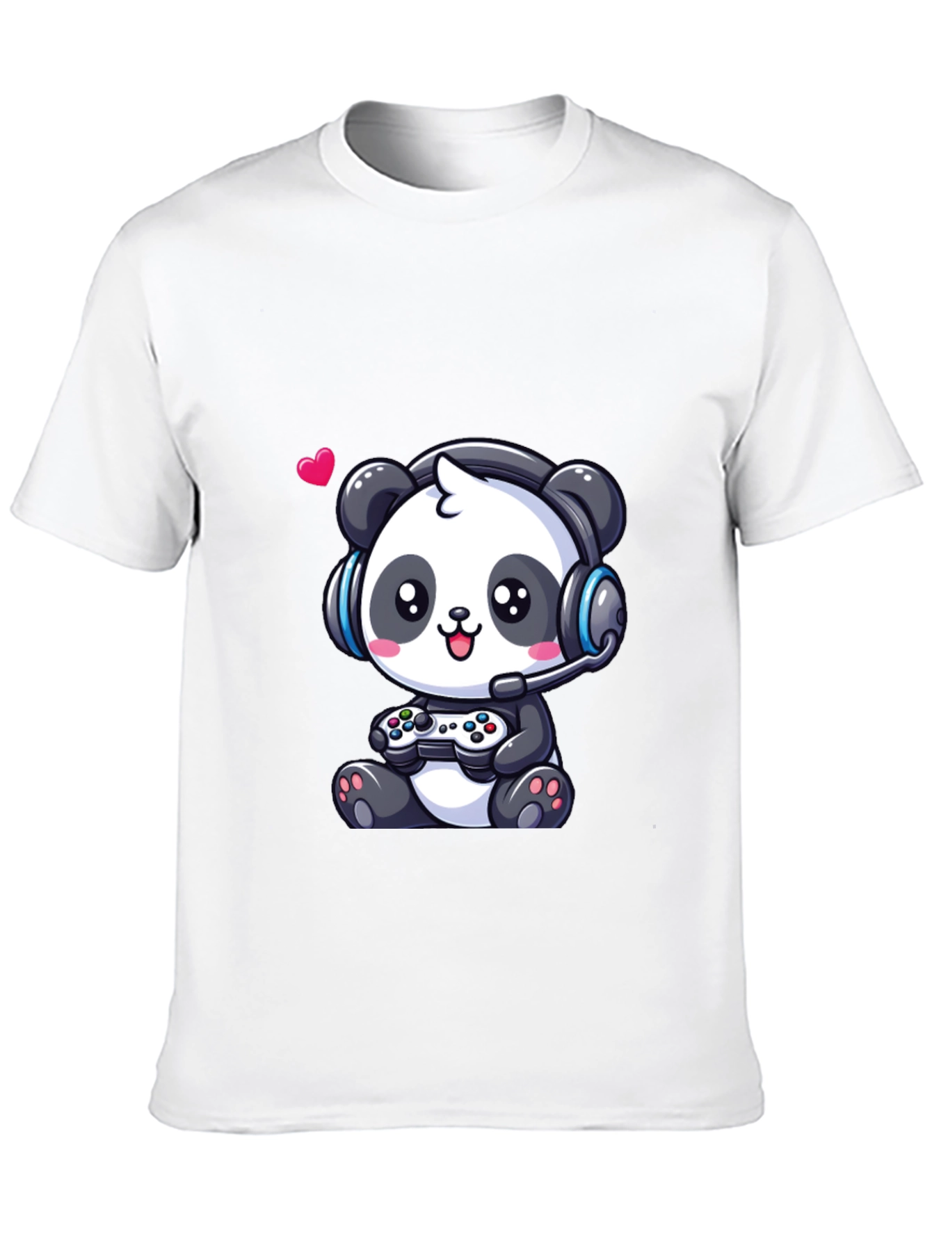 Black Gamer Panda T-Shirt - Cute Gaming Design view 10