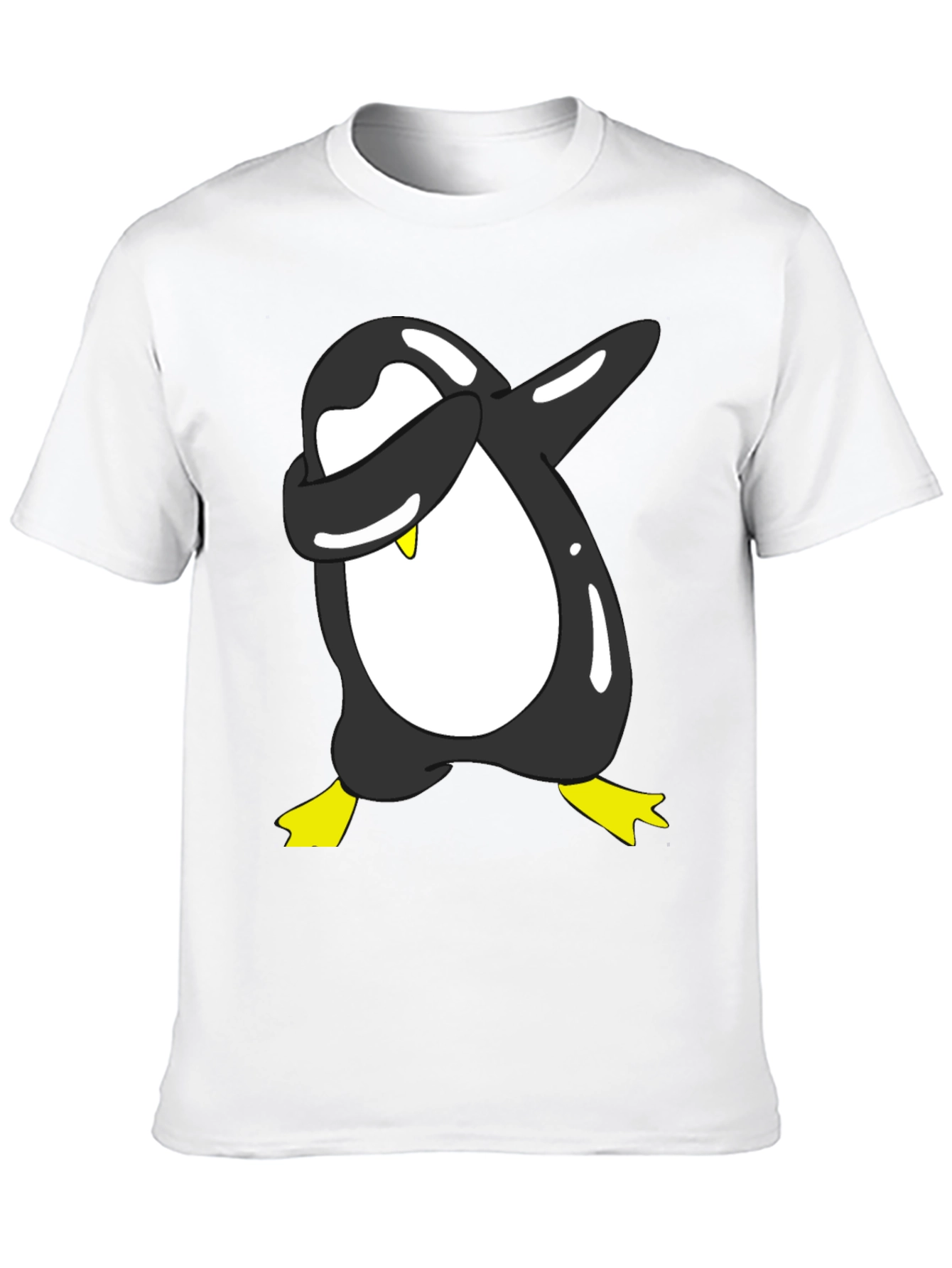 Black Dabbing Penguin Graphic Tee - Black Cotton Blend view 10