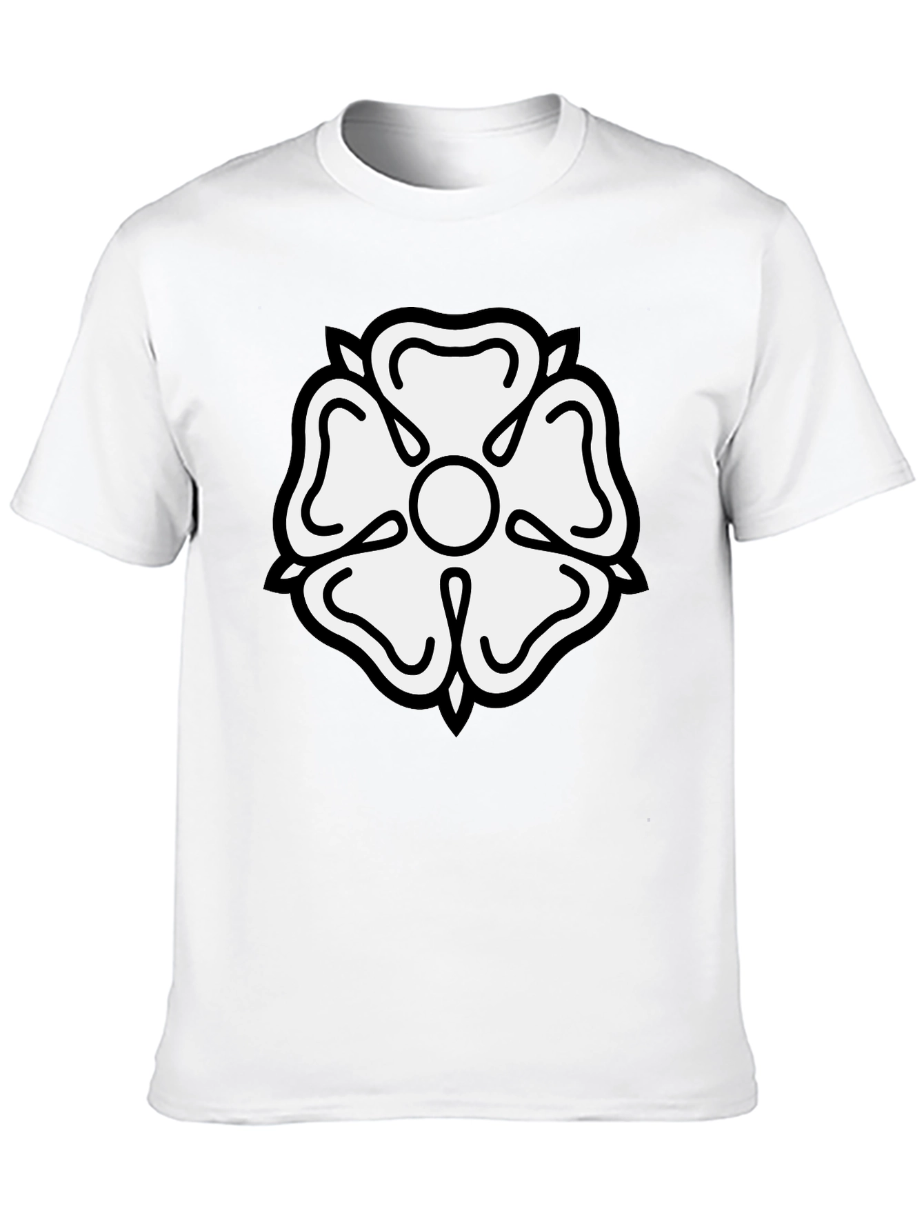 Black Black T-Shirt with White Tudor Rose Emblem view 10