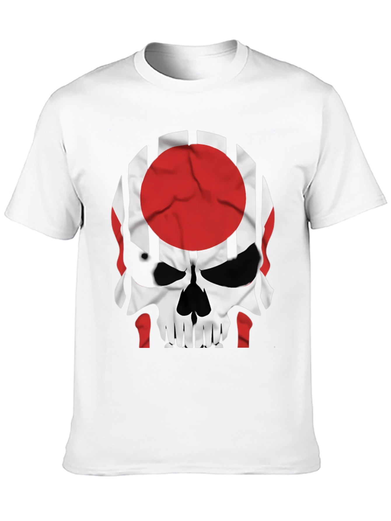 Black Skull Japan Flag Graphic Tee - Men's Black T-Shirt view 10