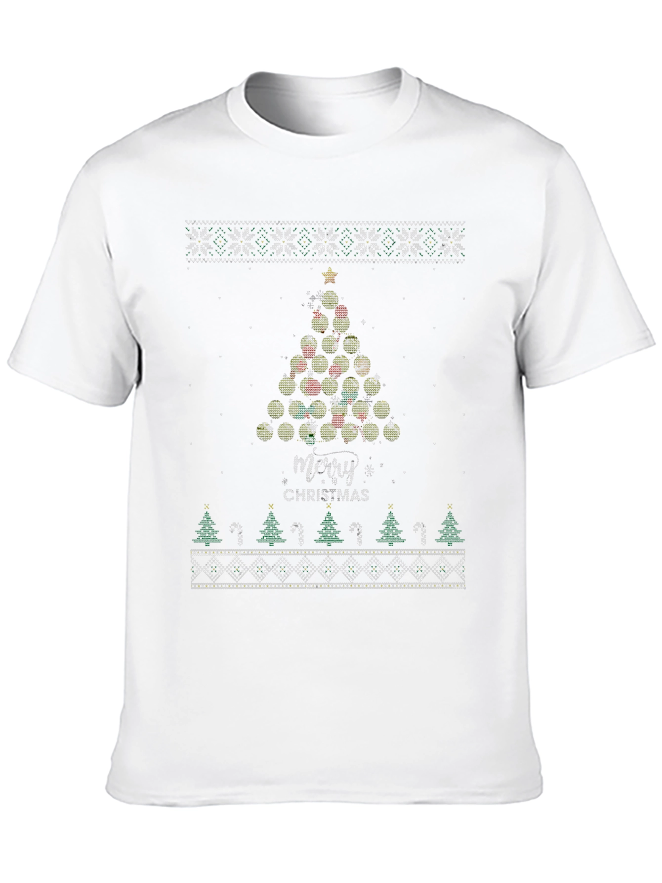Black Ugly Christmas Sweater Style T-Shirt view 10