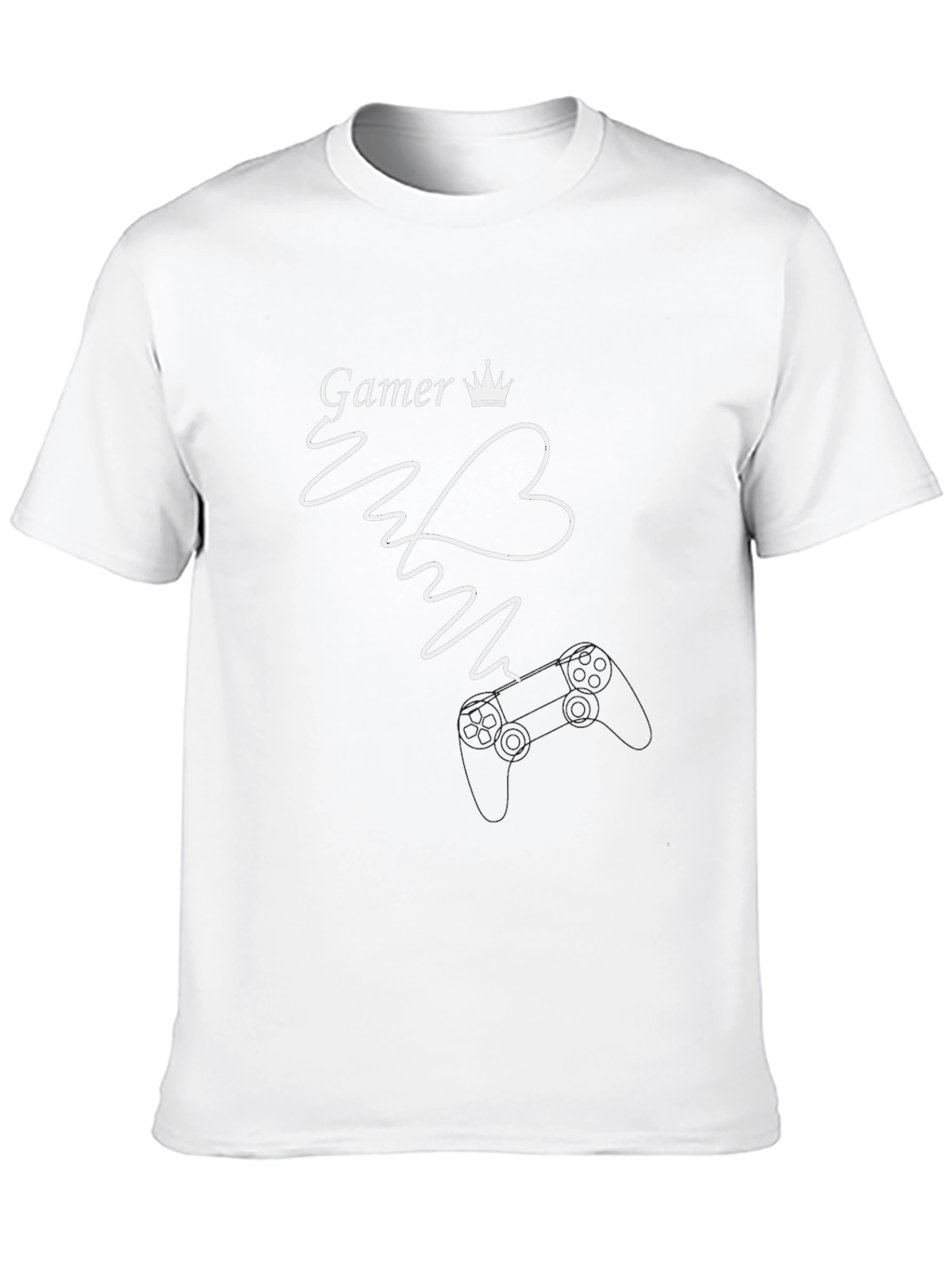 Black Gamer Heartbeat Graphic Tee - Black Cotton Blend view 10