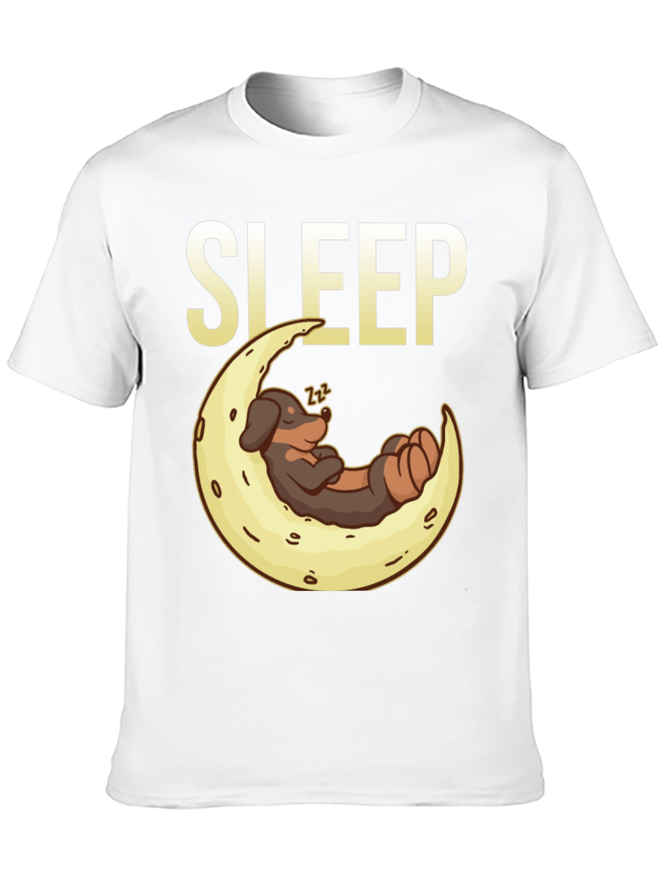 Sleepy Dog on Moon Graphic Tee - Black - 10