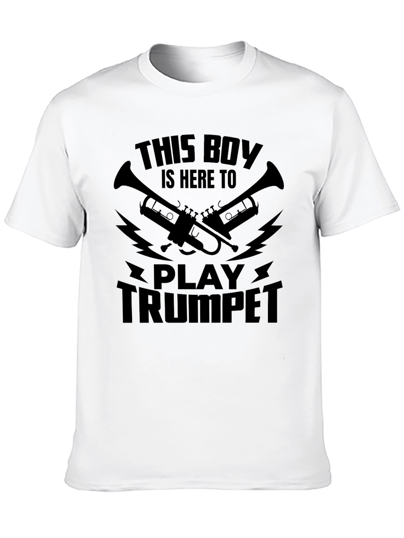Black This Boy Plays Trumpet Graphic T-Shirt view 10