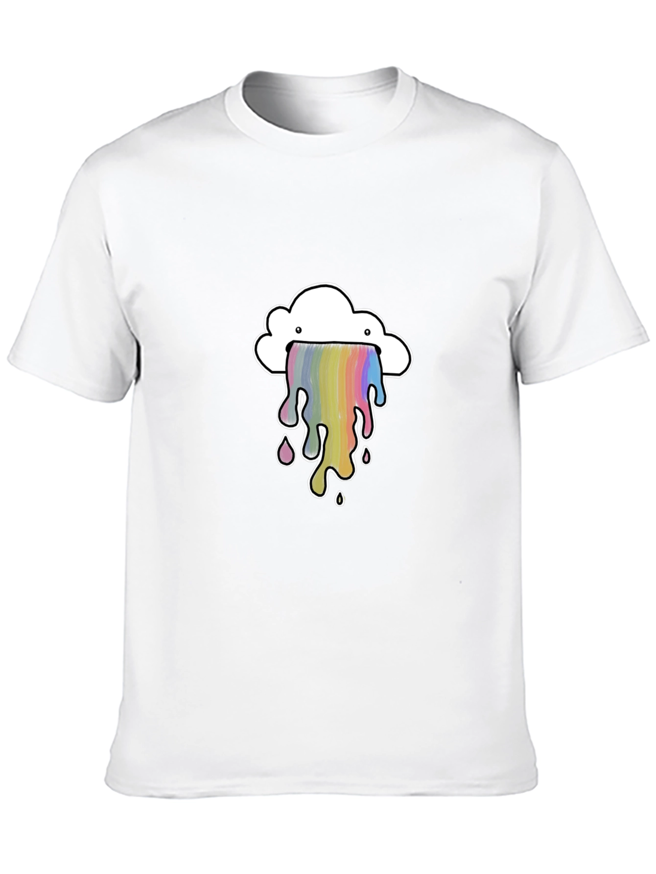Black Cloud Rainbow Graphic Black T-Shirt view 10