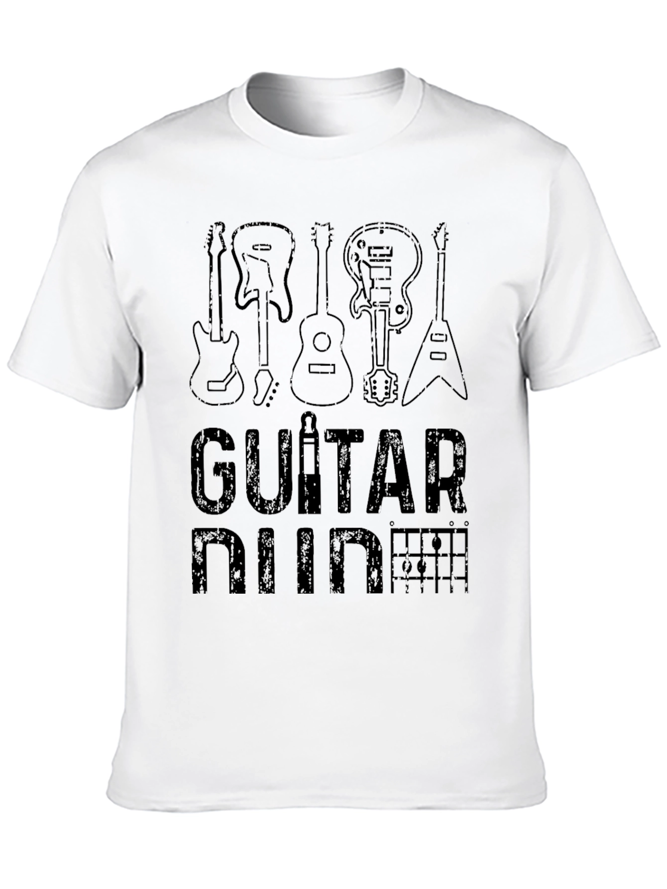 Black Guitar Nine Black T-Shirt - Music Lover Tee view 10