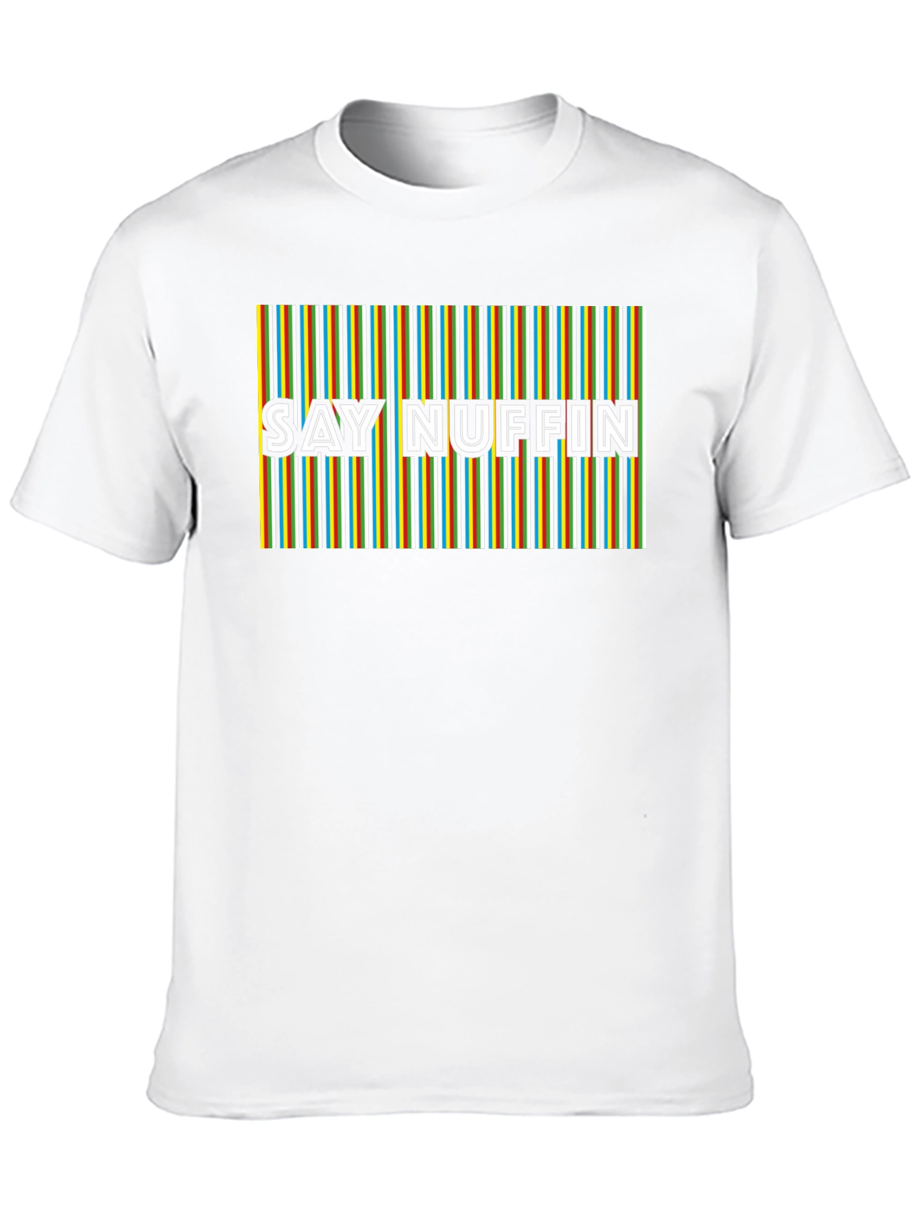 Black Say Nuffin Graphic Tee - Funky Retro Stripe Design view 10