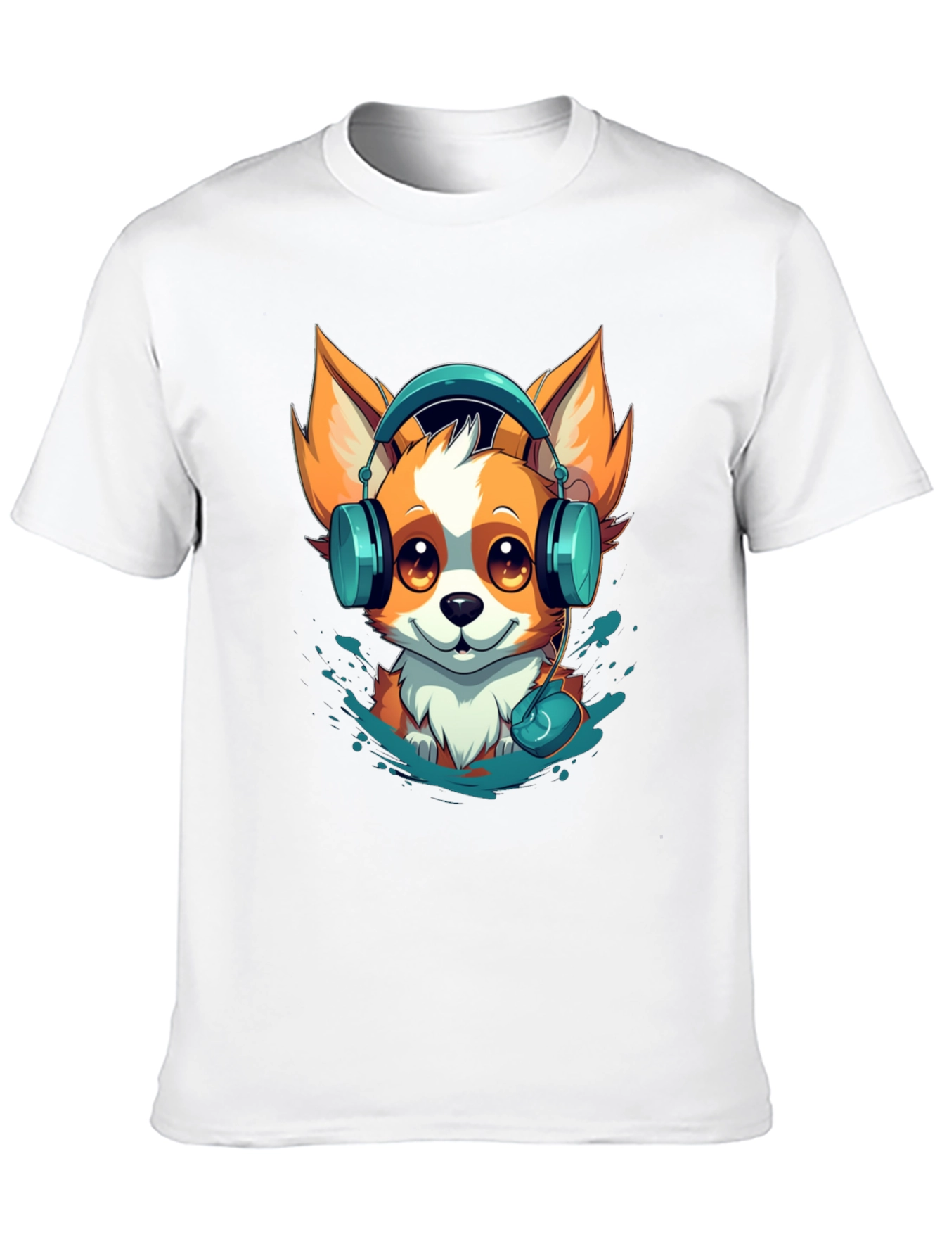 Black Fox Headphone Graphic Tee view 10