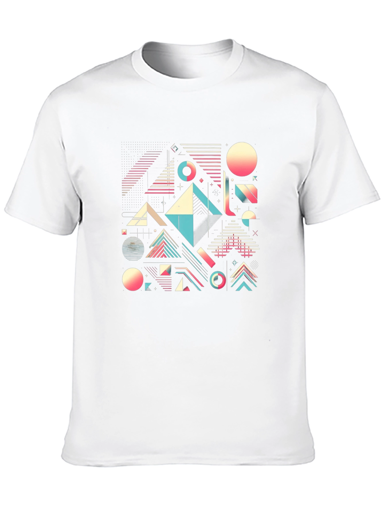 Black Geometric Retro T-Shirt - Abstract 80s Design view 10