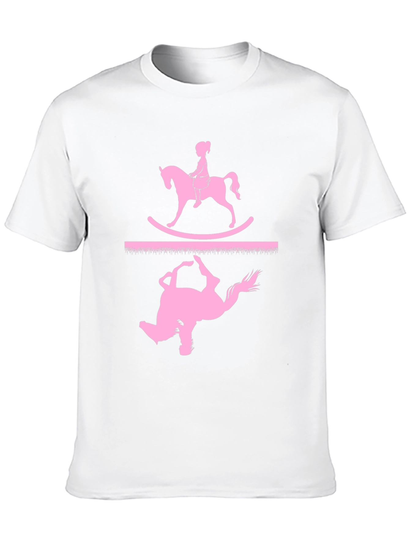 Black Rocking Horse T-Shirt - Girl on Toy view 10