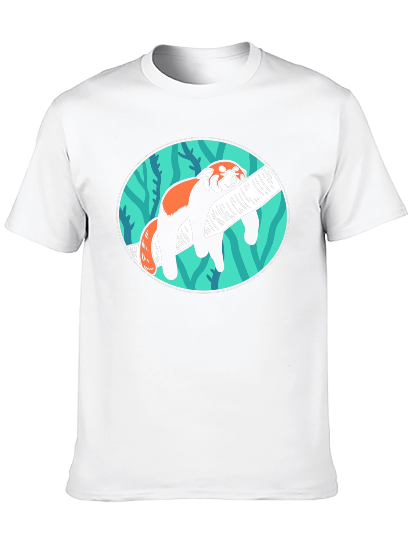 Black Red Panda Nap T-Shirt - Cute Animal Tee view 10