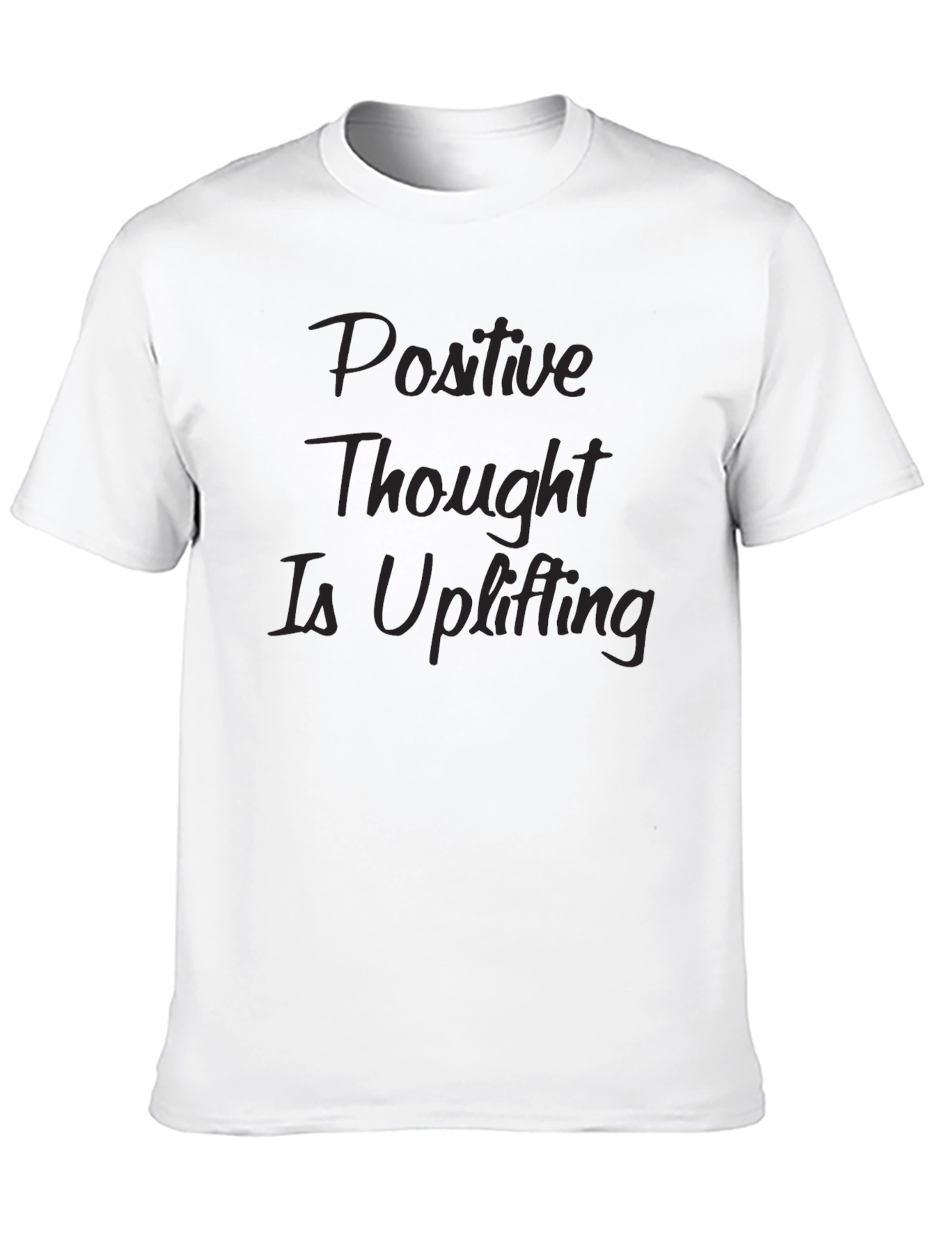 Black Positive Thought Tee - Uplifting Black T-Shirt view 10