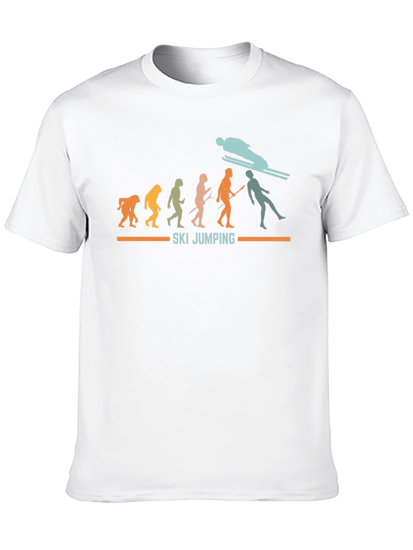 Black Ski Jumping Evolution Graphic Tee view 10