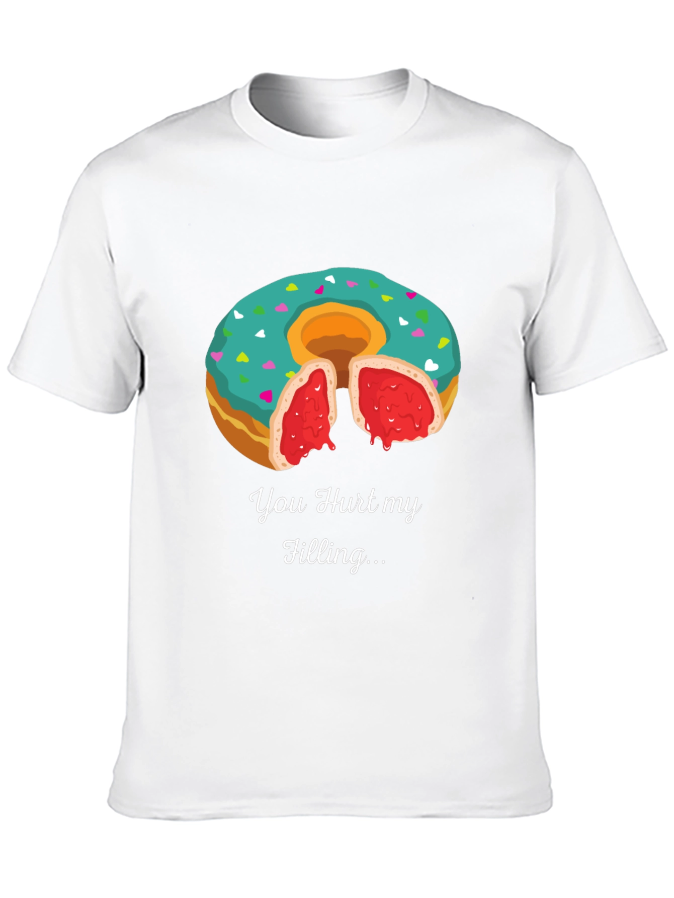 Black You Hurt My Filling Funny Donut T-Shirt view 10
