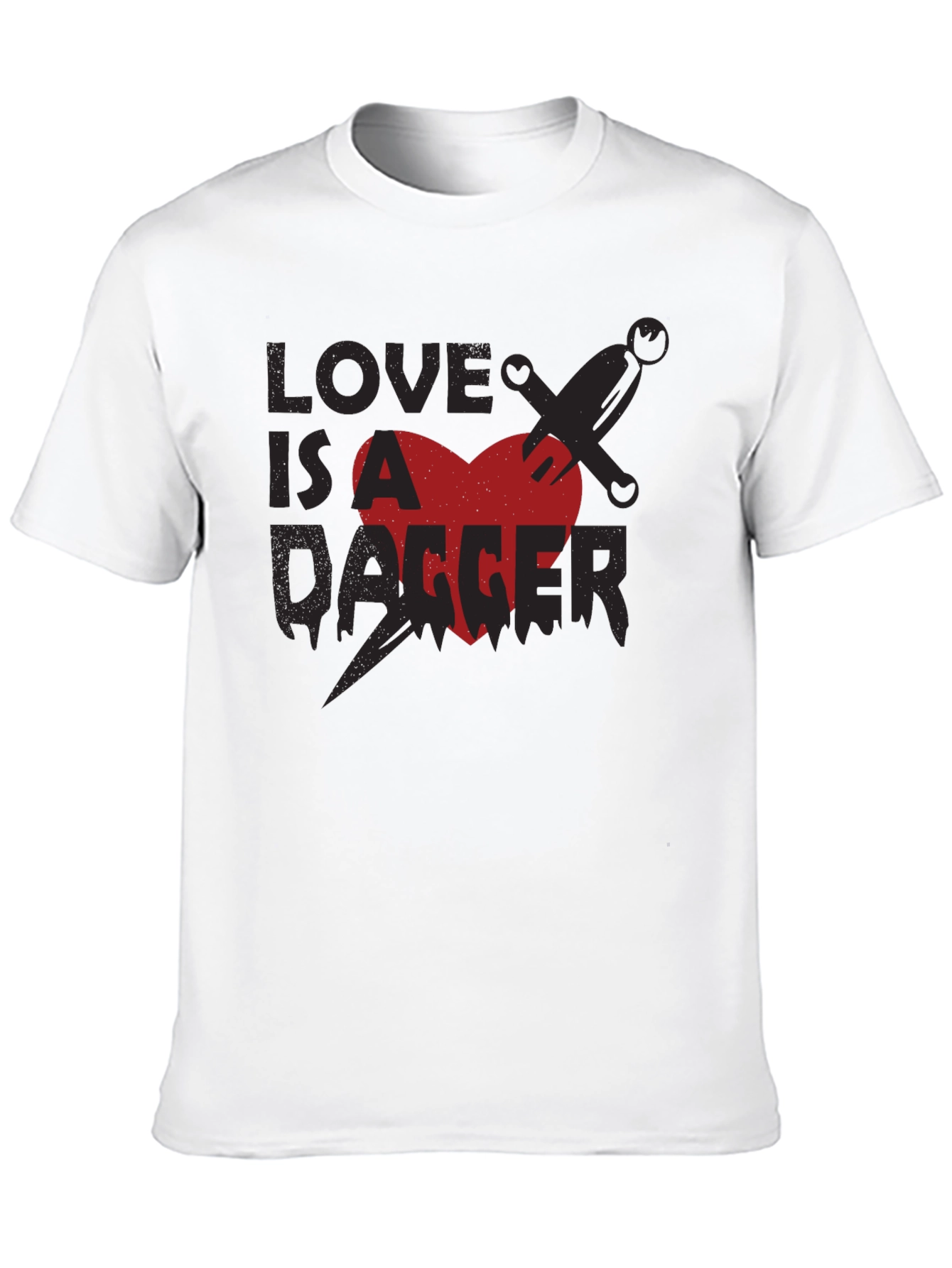 Black Love is a Dagger Graphic Tee - Men's Black T-Shirt view 10