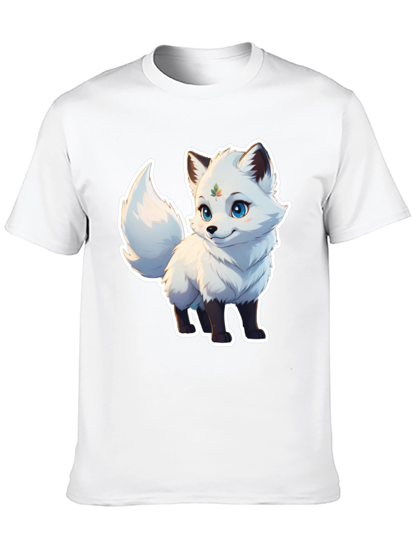 Black Cute Fox Graphic Tee - Black Unisex T-Shirt view 10
