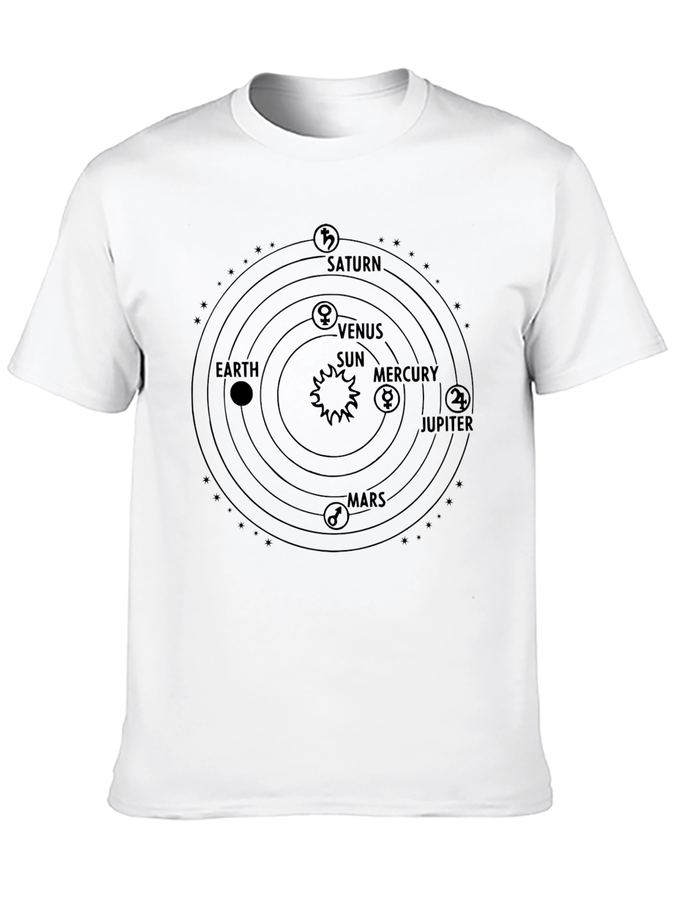 Black Planetary System T-Shirt - Space Science Tee view 10