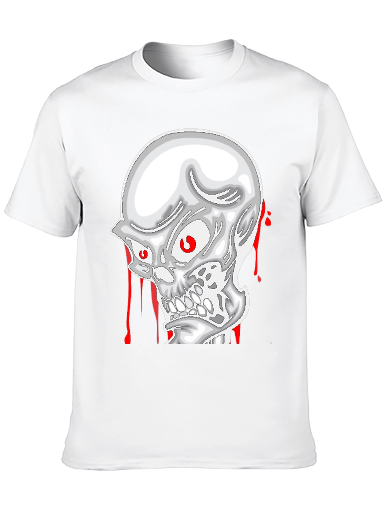 Black Skull Graphic Tee - Men's Black Cotton T-Shirt view 10