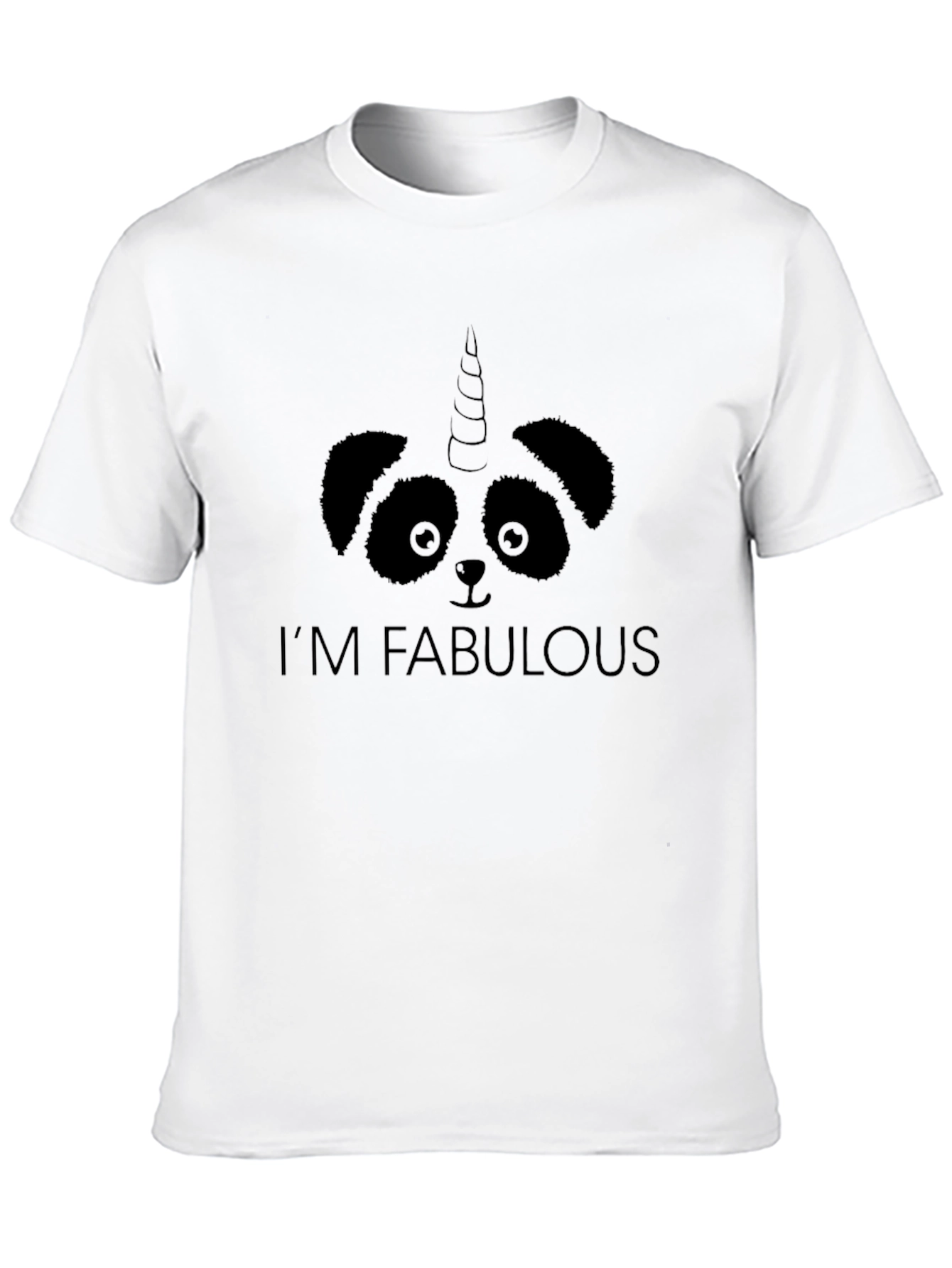 Black I'm Fabulous Panda Unicorn Graphic Tee view 10