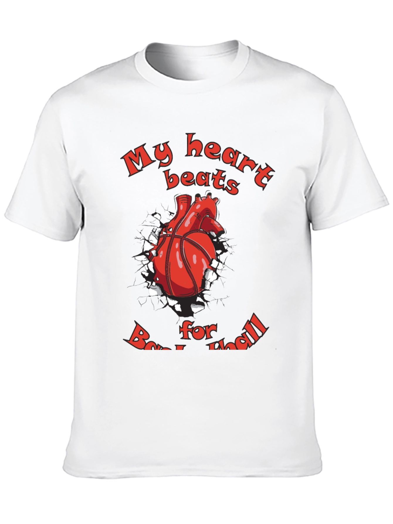Black Basketball Heartbeat Graphic T-Shirt view 10