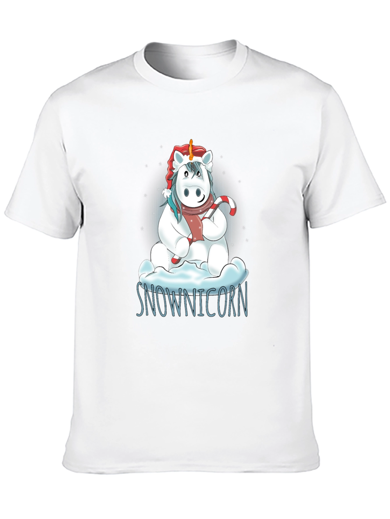 Black Snownicorn Graphic T-Shirt - Christmas Unicorn Tee view 10