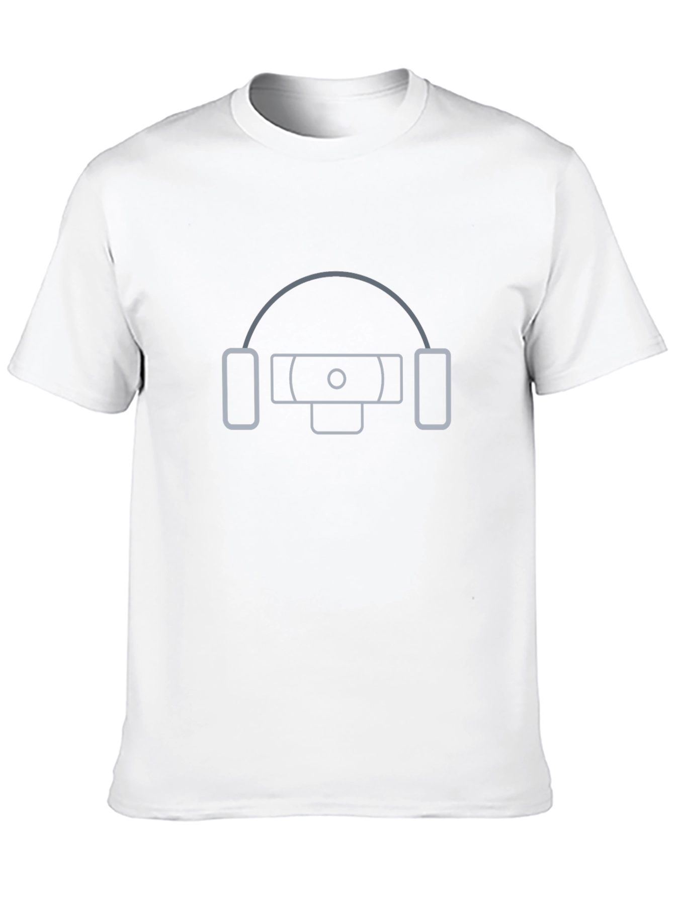 Black T-Shirt with Headset Graphic - 10