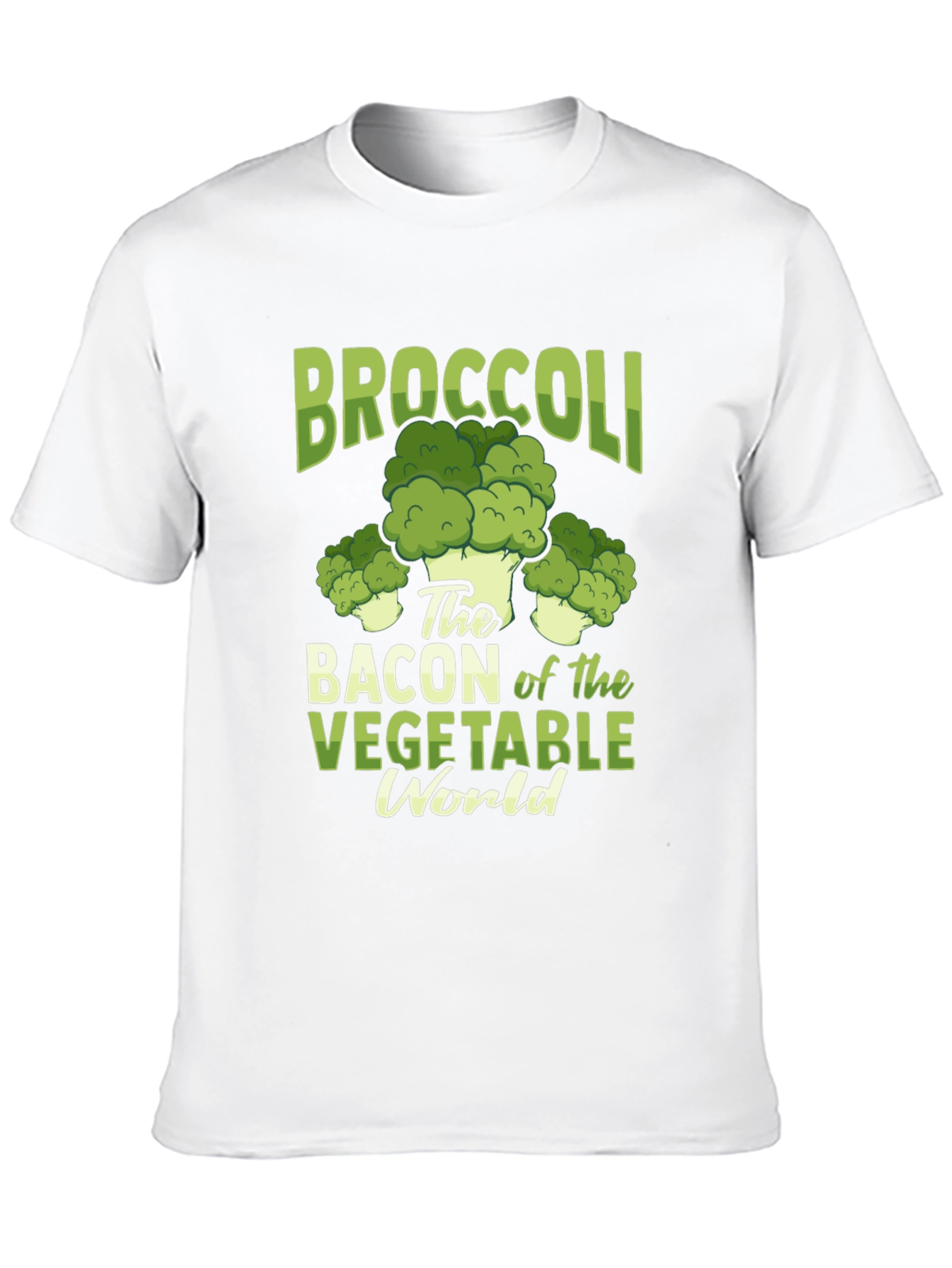 Black Broccoli Bacon Vegetable World Graphic Tee view 10