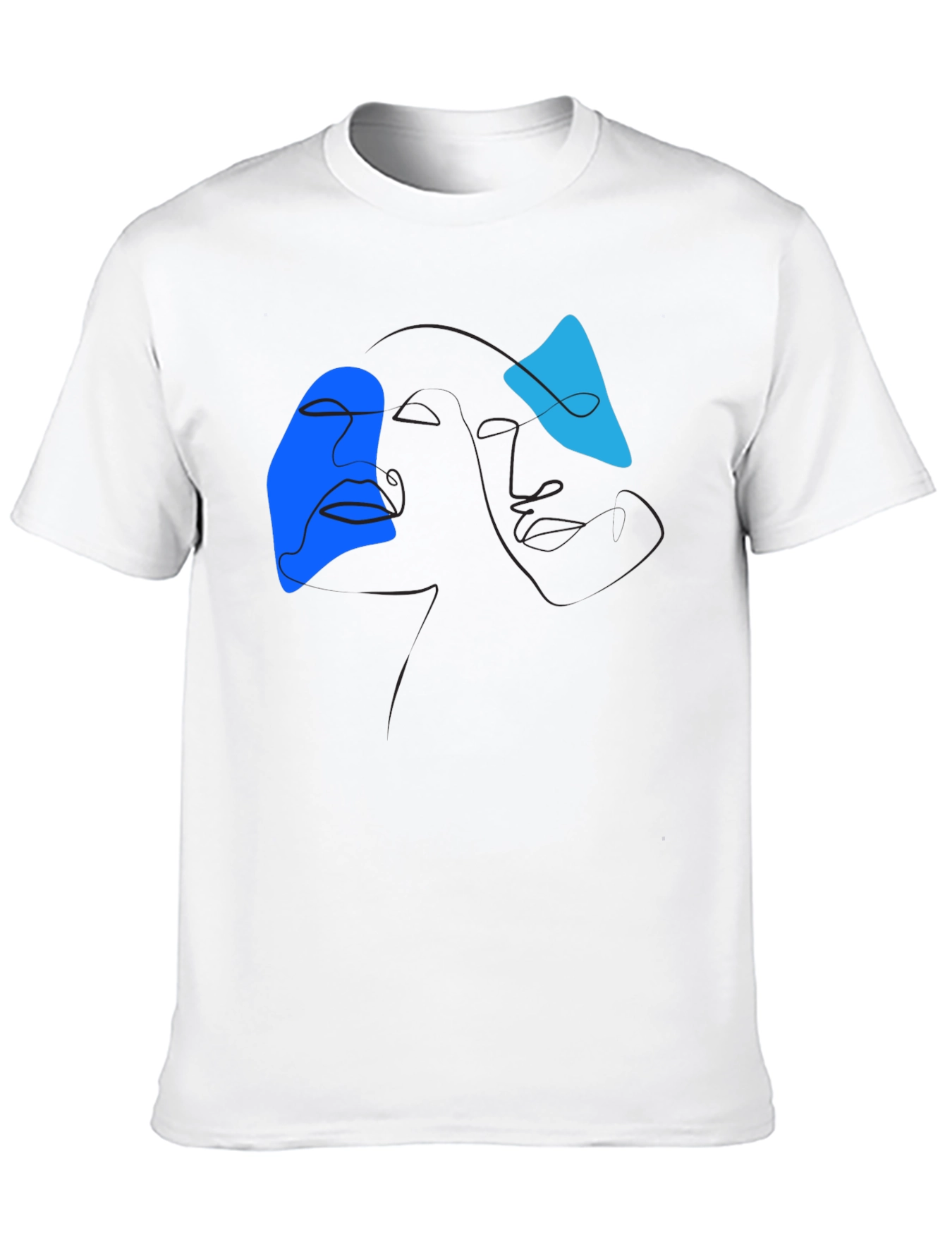 Black Abstract Line Art Graphic Tee - Modern Black T-Shirt view 10