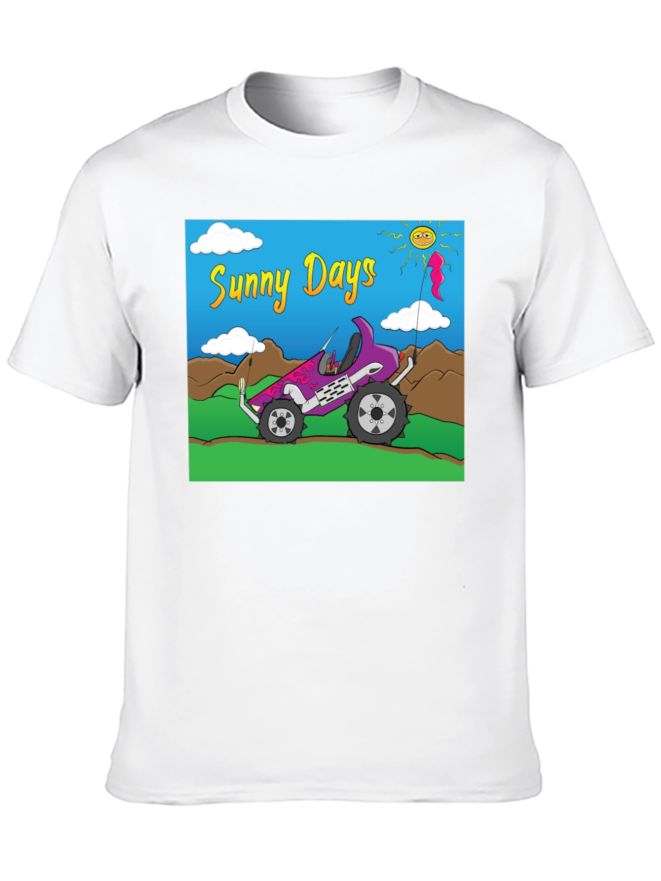 Black Sunny Days Graphic Tee - Car & Sunshine Design view 10