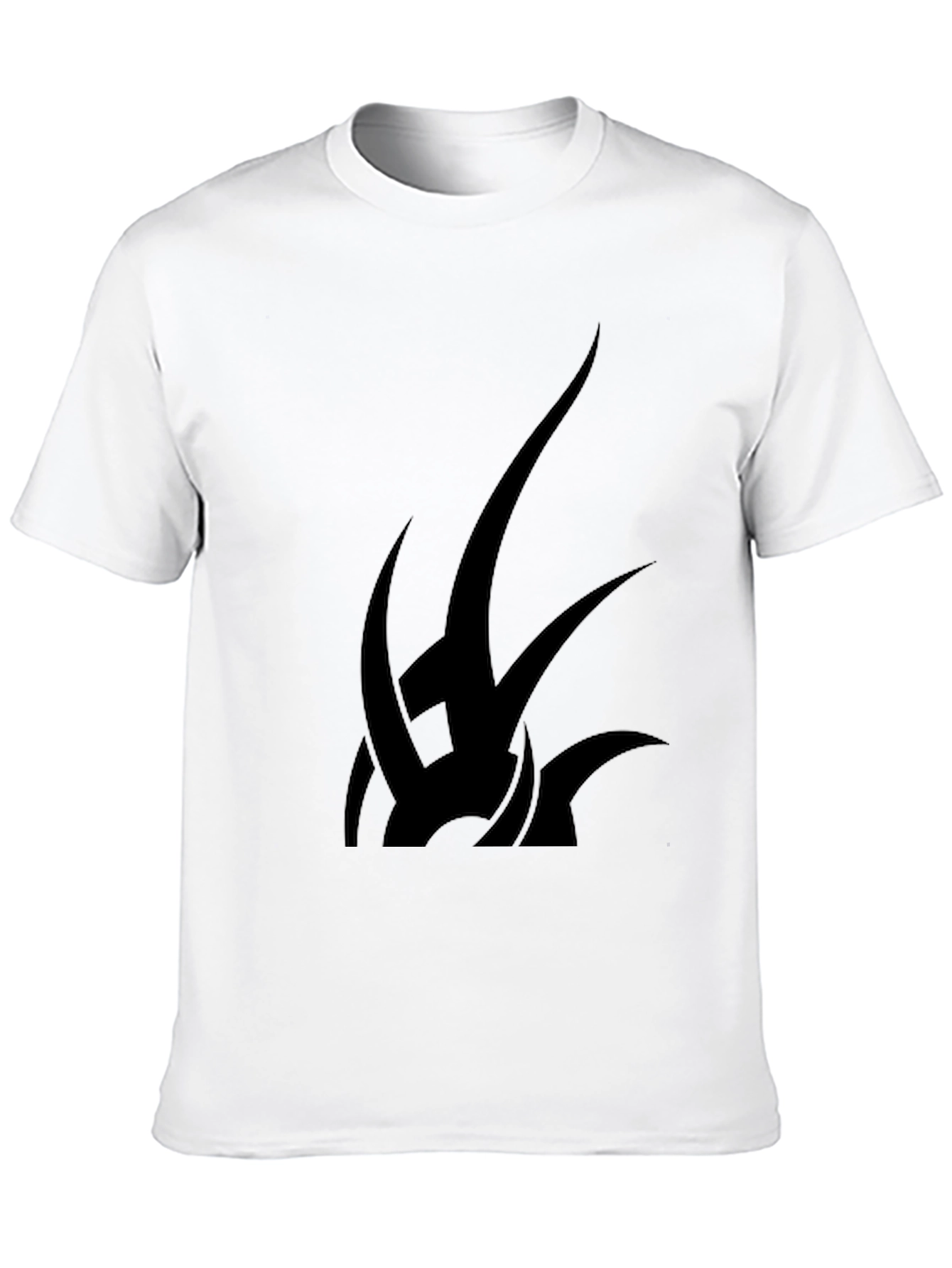 Black Black T-Shirt with Abstract Tribal Design view 10