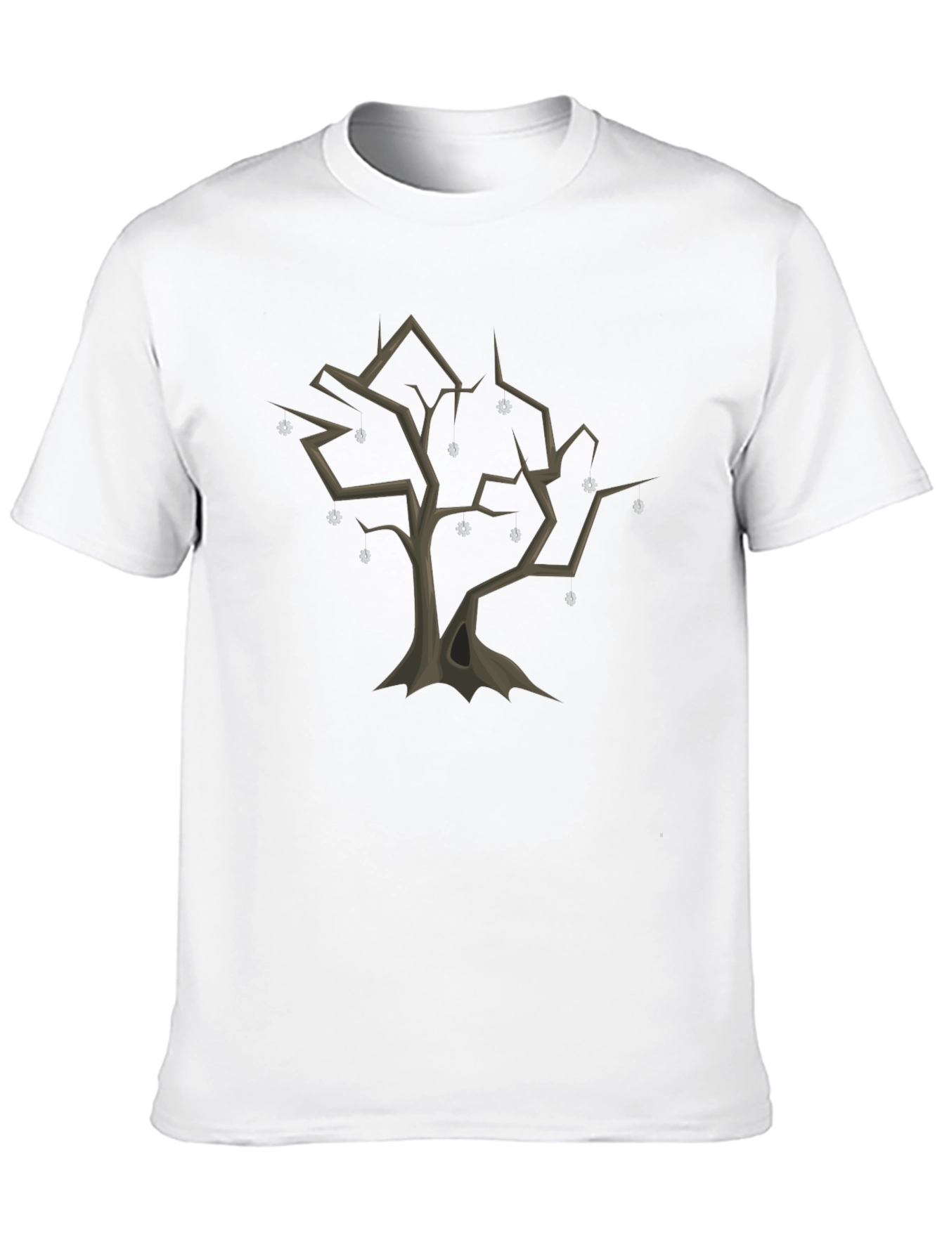 Black Spooky Tree Graphic Tee - Black Cotton Casual Shirt view 10