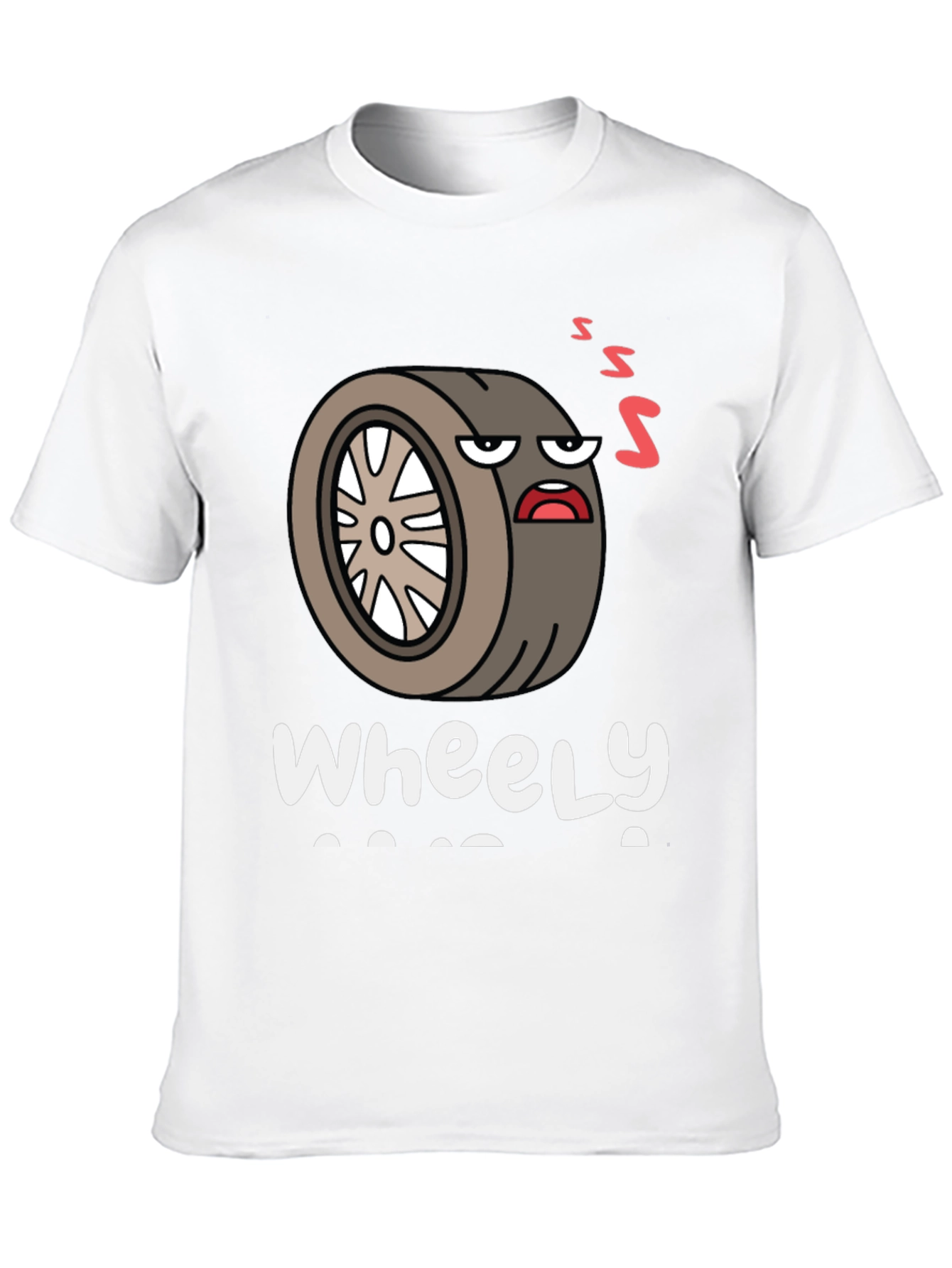 Black Wheely Tired T-Shirt - Funny Graphic Tee for Car Lovers view 10