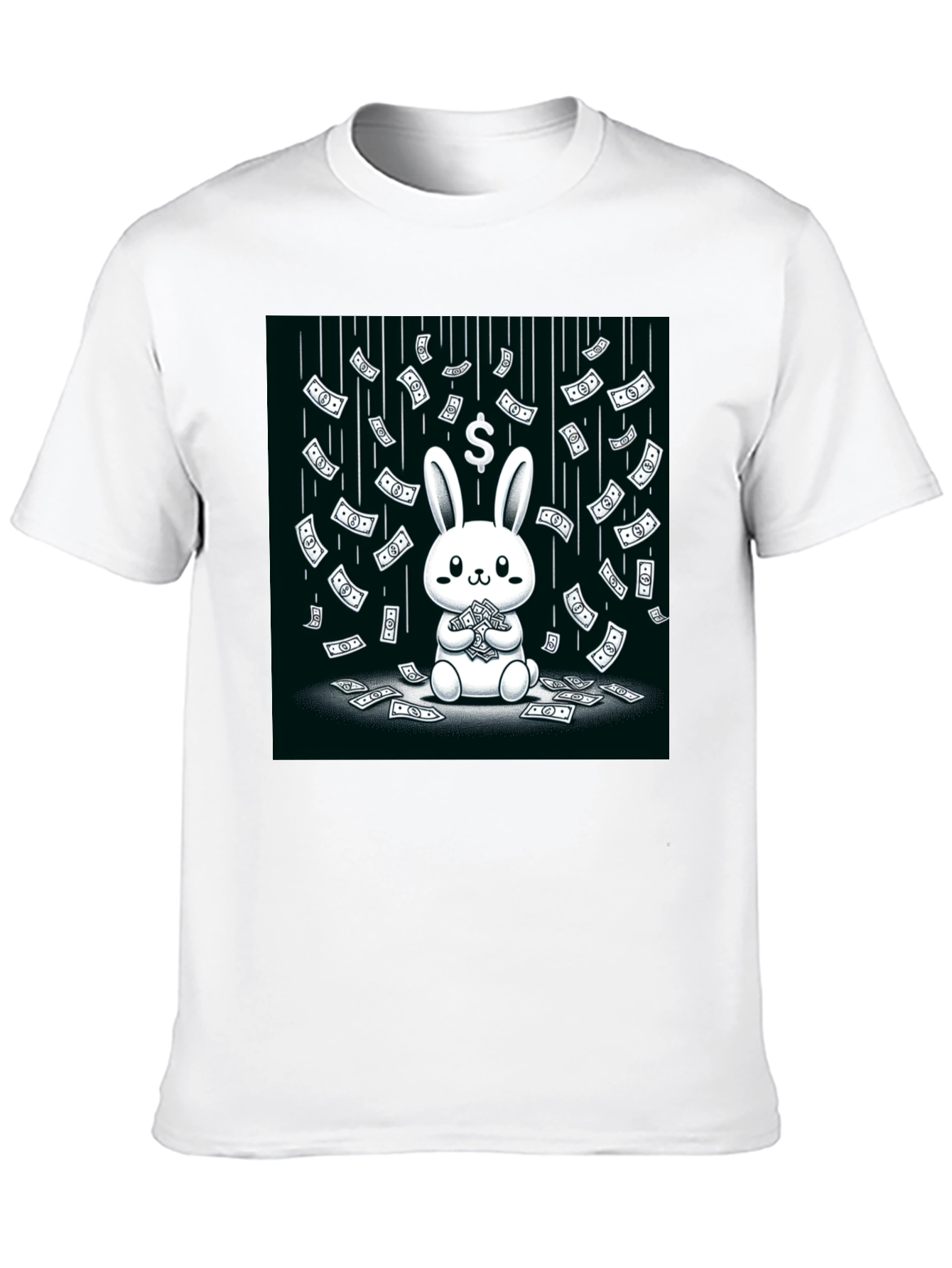 Black Money Bunny Black T-Shirt view 10