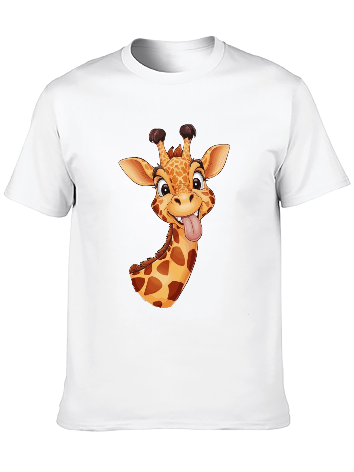 Black Funny Giraffe Graphic Tee - Black Cotton T-Shirt view 10