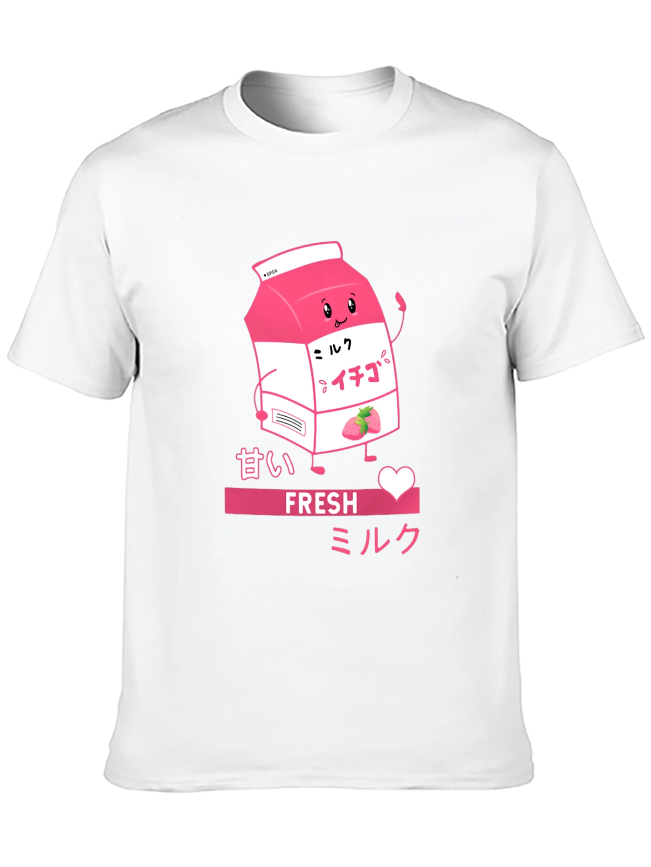 Black Kawaii Strawberry Milk T-Shirt - Fresh Milk Tee view 10