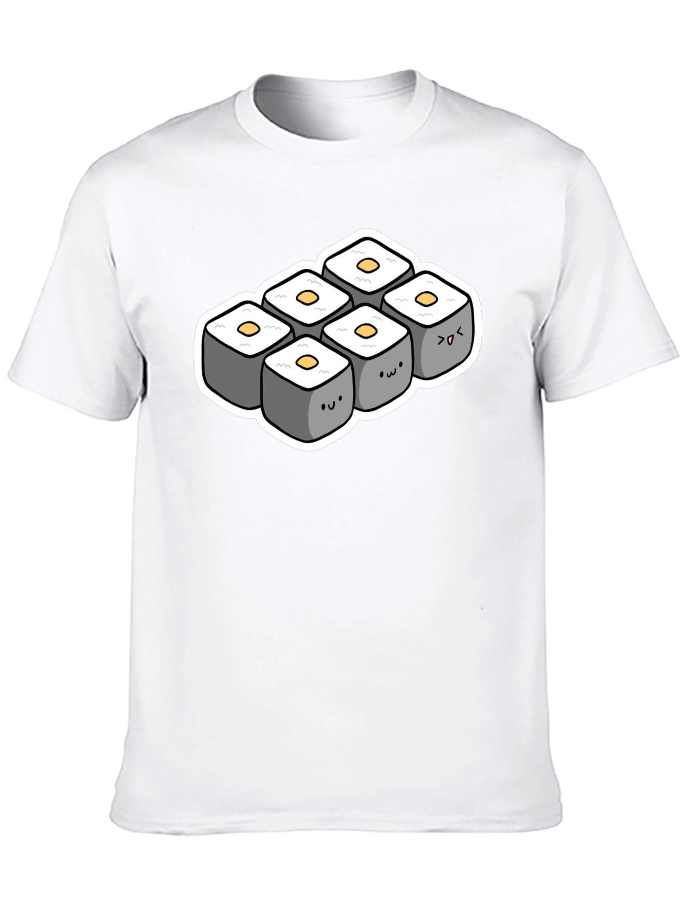 Black Cute Sushi Roll T-Shirt - Black view 10