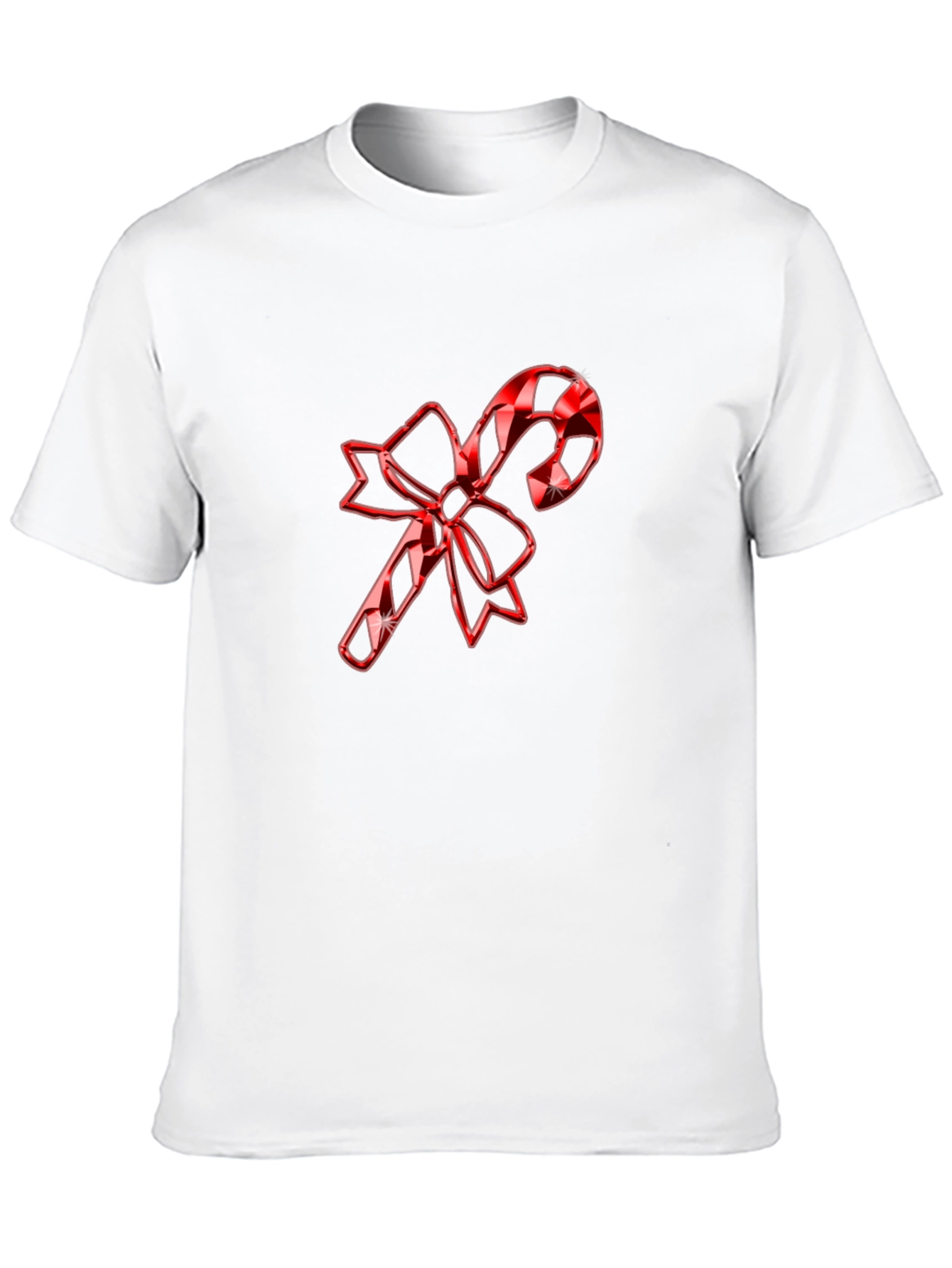 Black Festive Candy Cane Bow T-Shirt - Holiday Cheer view 10