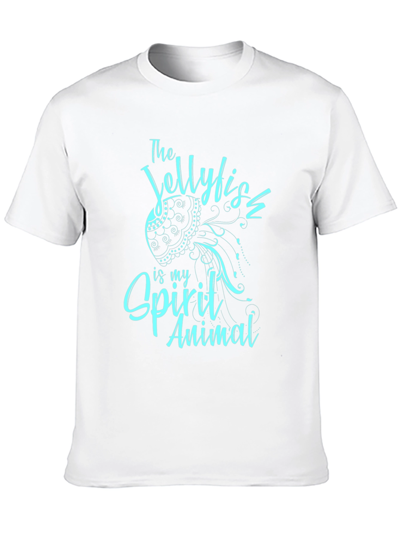 Black Jellyfish Spirit Animal T-Shirt - Black Graphic Tee view 10