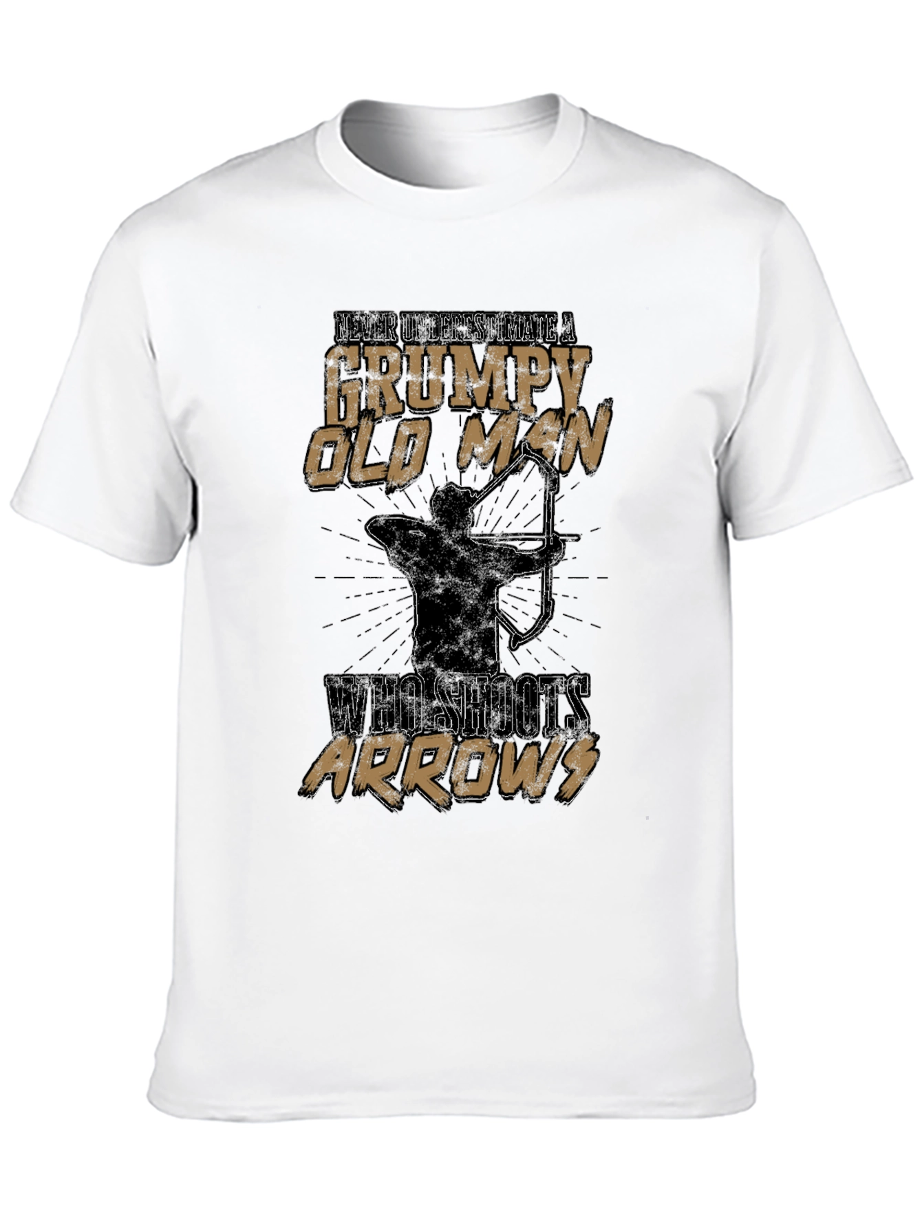 Black Grumpy Old Man Archery T-Shirt view 10