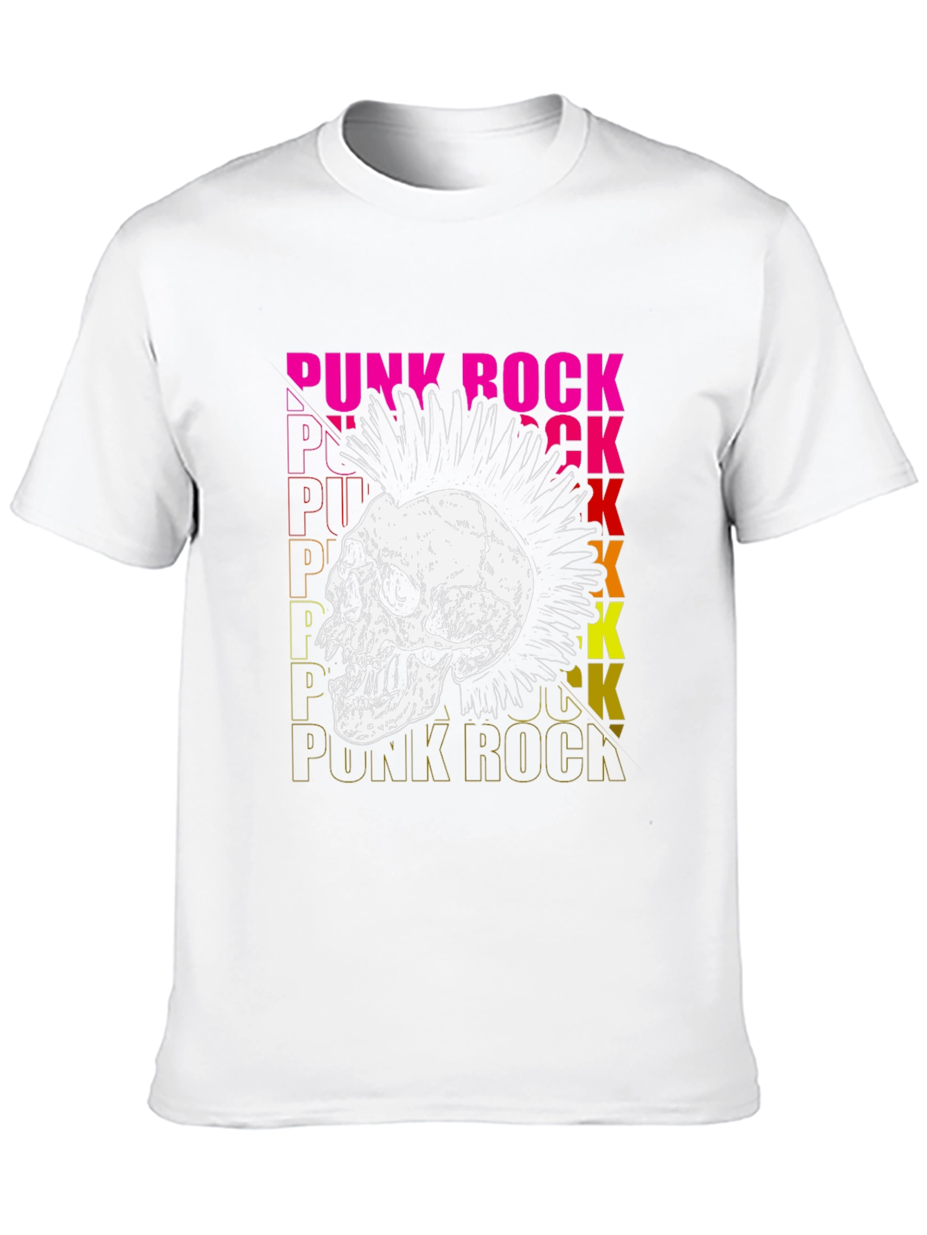 Black Punk Rock Skull Graphic T-Shirt view 10