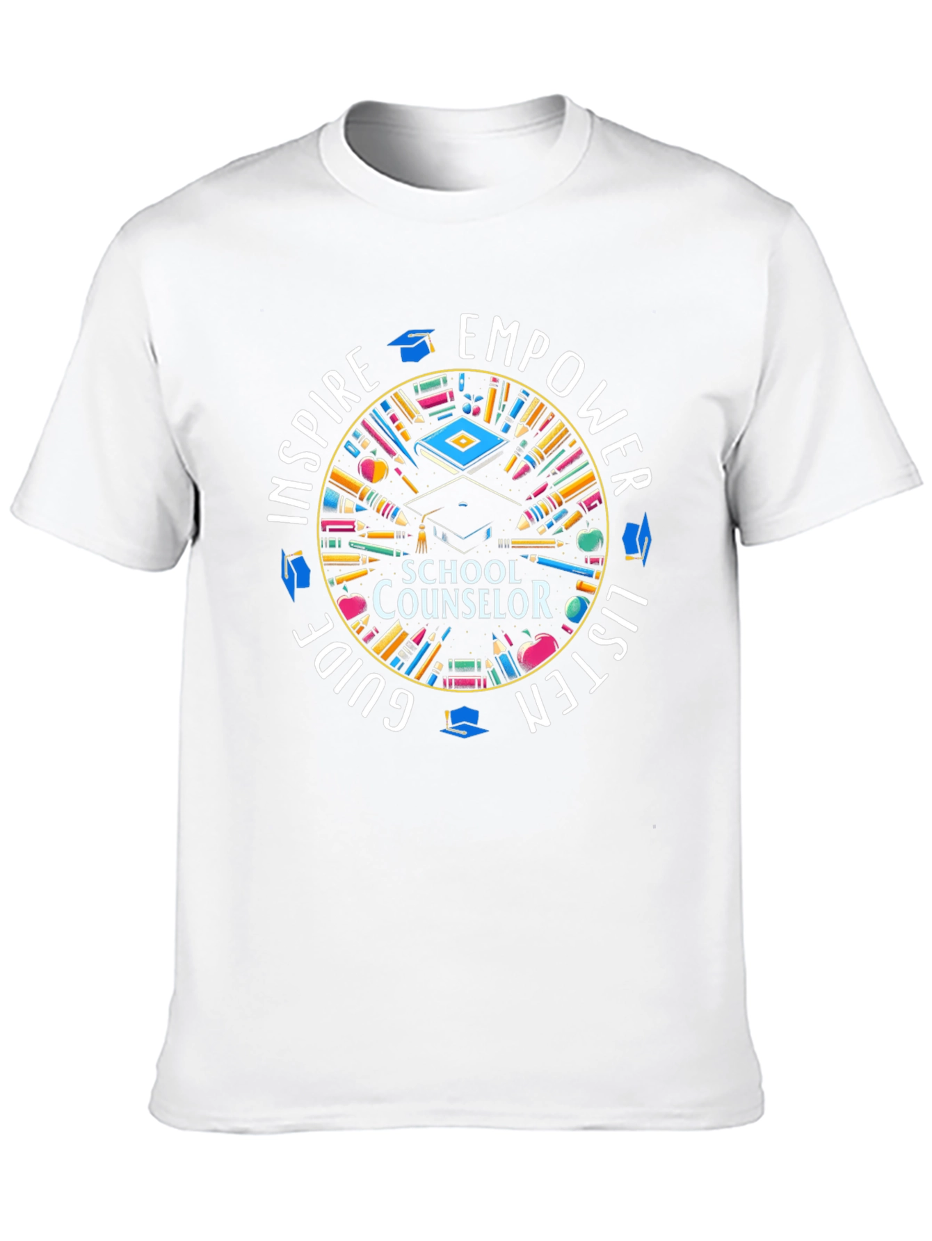 Black School Counselor Inspire Empower T-Shirt view 10