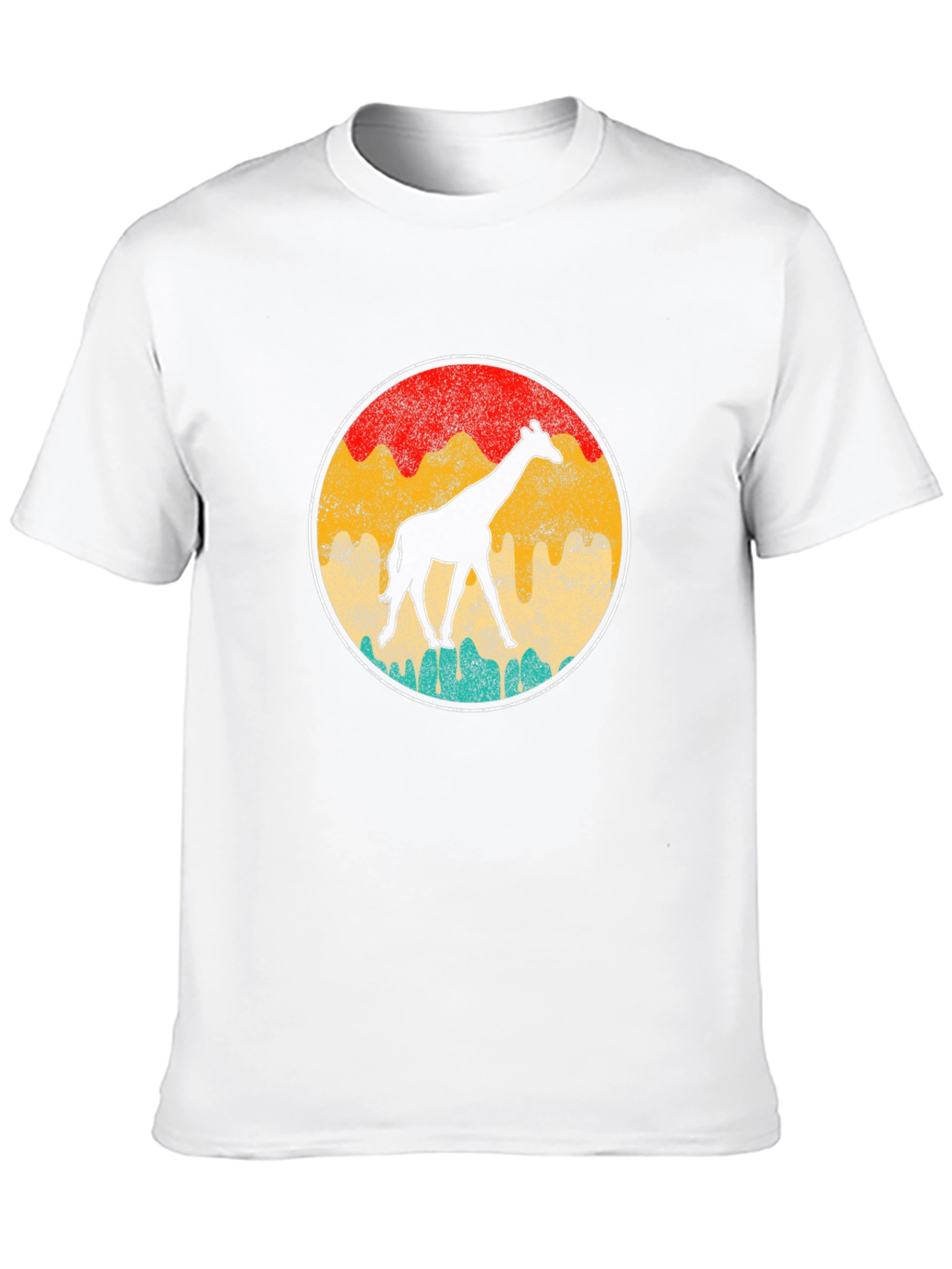 Black Retro Giraffe Graphic Tee - Unisex Black T-Shirt view 10