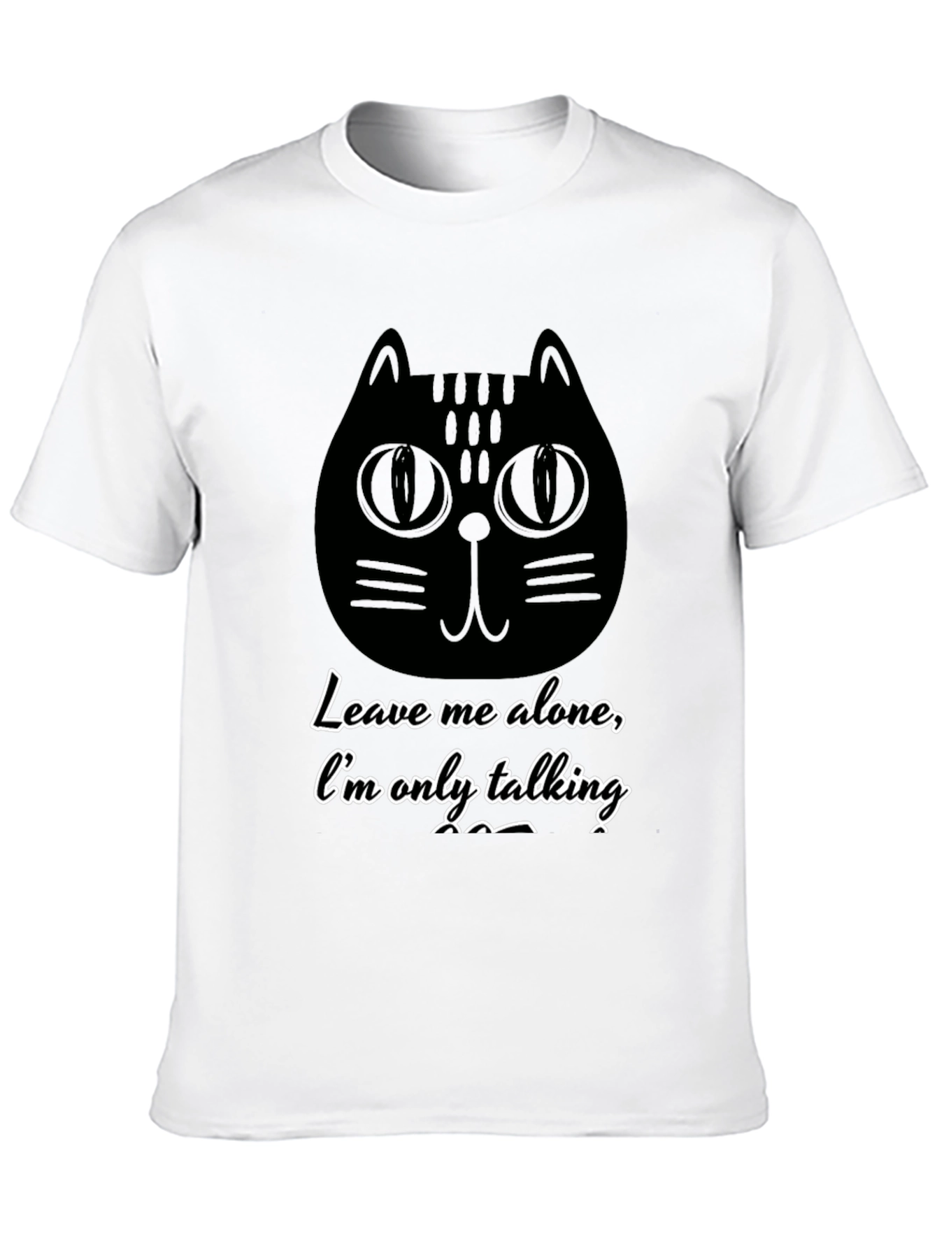 Black Funny Cat Graphic T-Shirt - Leave Me Alone view 10