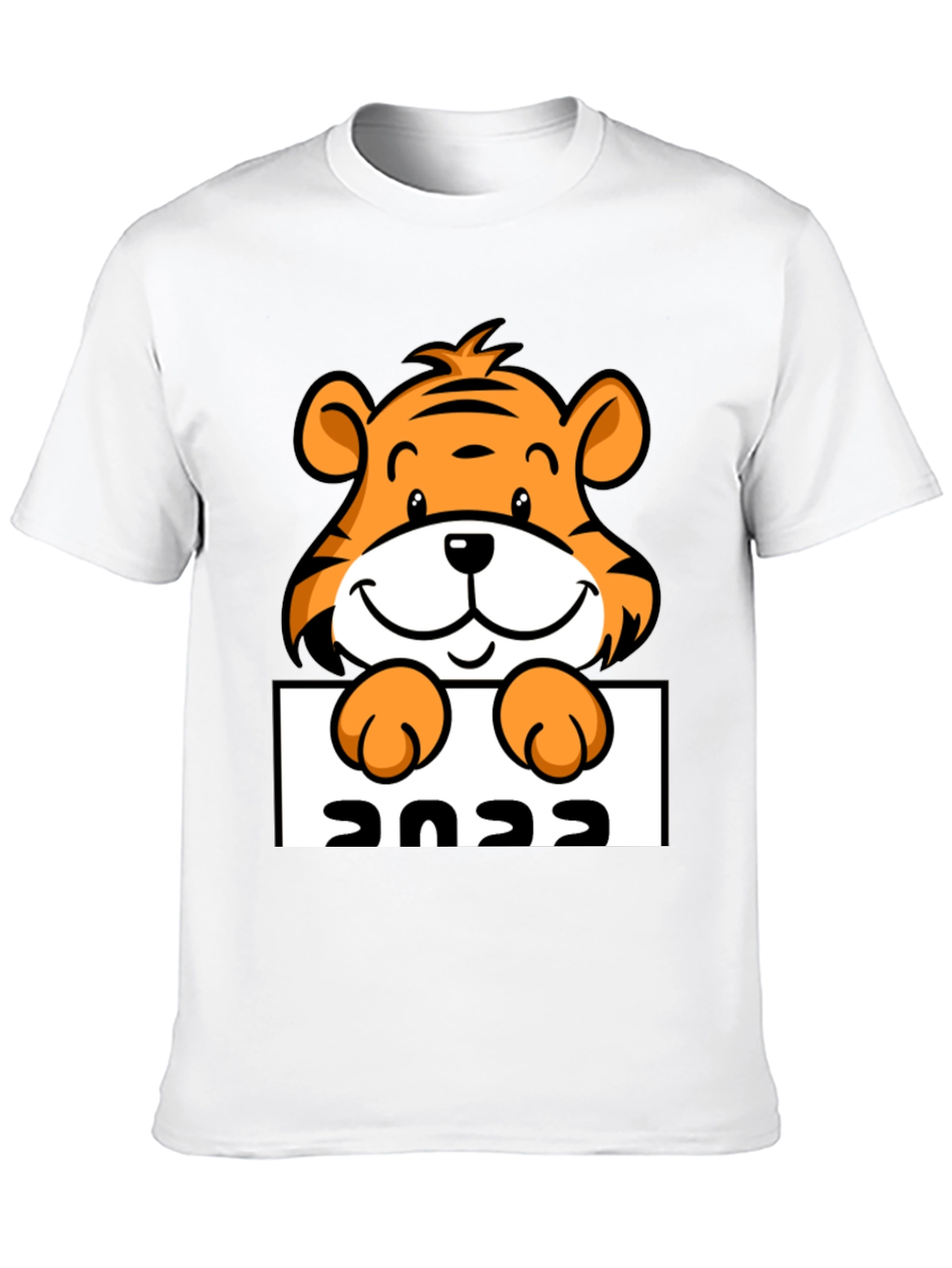 Black Cute Tiger 2022 Graphic Tee - Black view 10