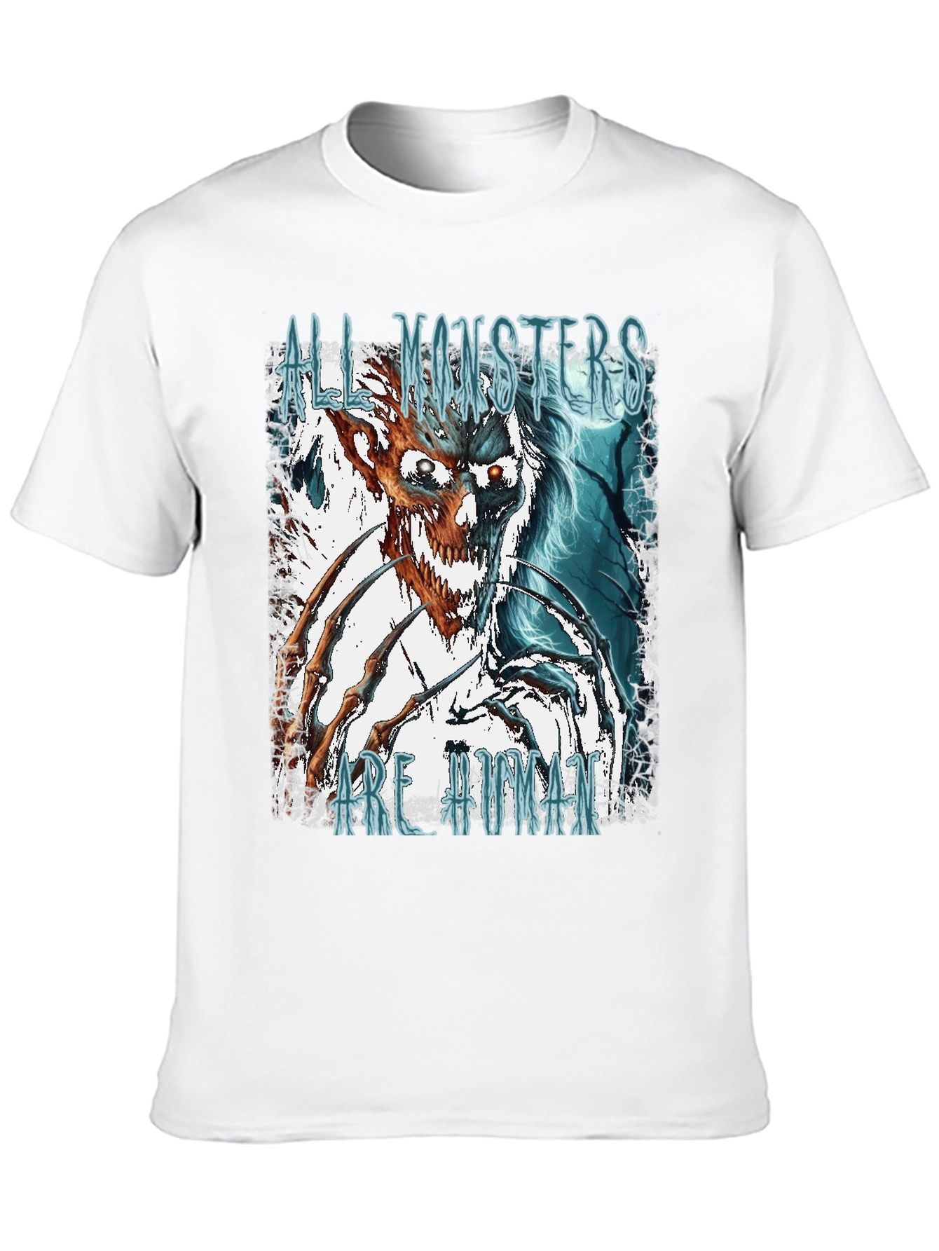 Black All Monsters Are Human Graphic Tee view 10
